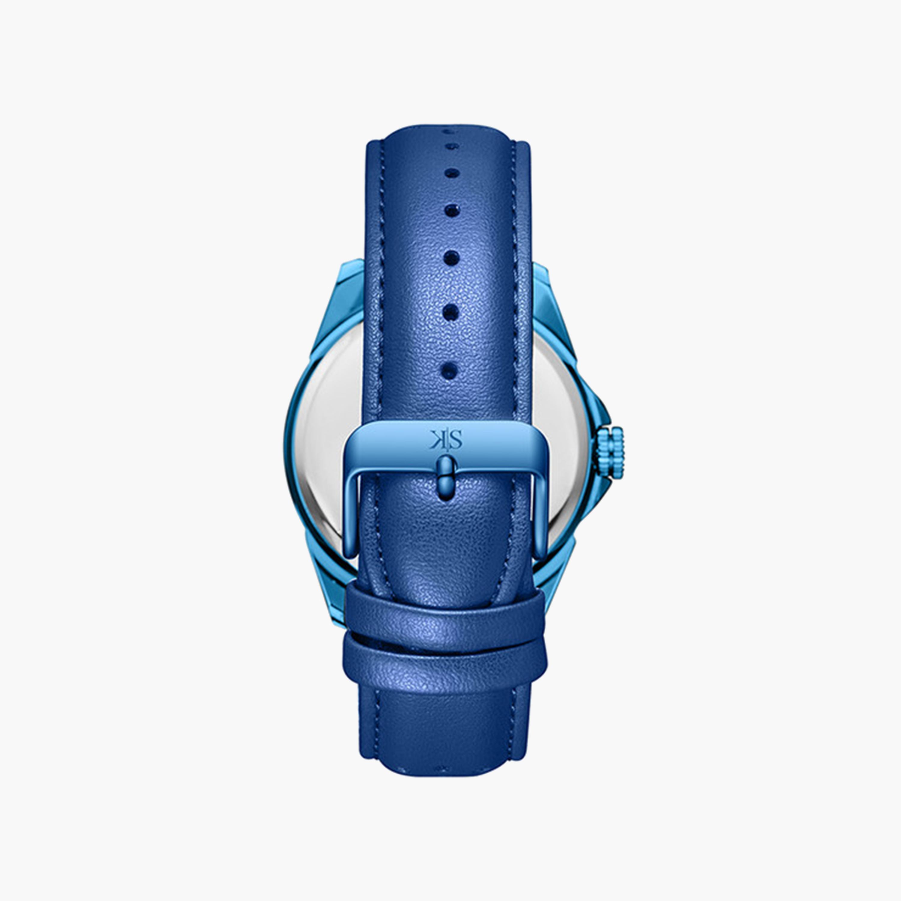 Kenneth Scott Men's 43 MM Blue Strap Analog Leather Watch | K24022-NLNNY-men-watchesandjewellery-watches-image-3