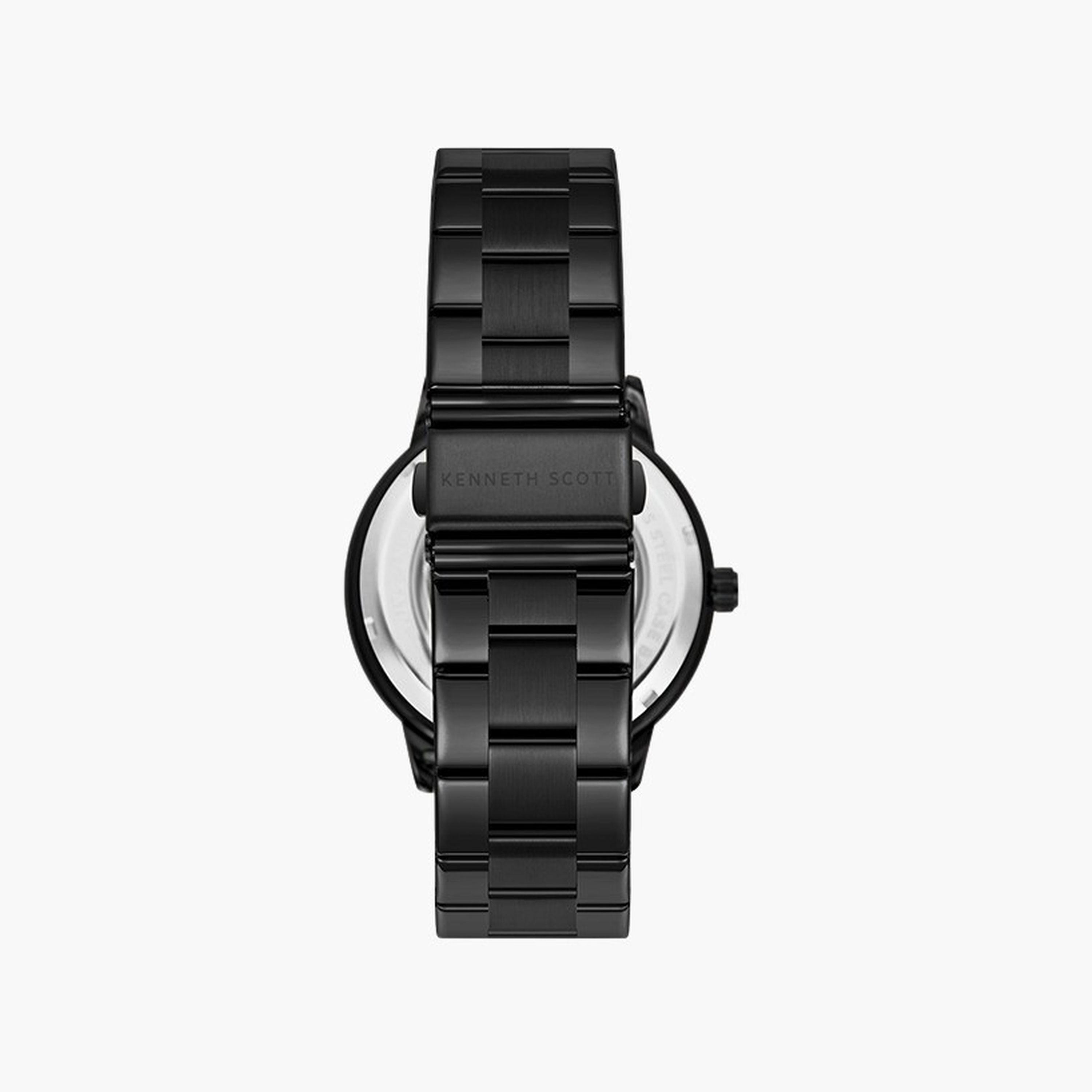 Kenneth Scott Men's 44 MM Black Strap Automatic Stainless Steel Watch | K24324-BBBB-men-watchesandjewellery-watches-image-3