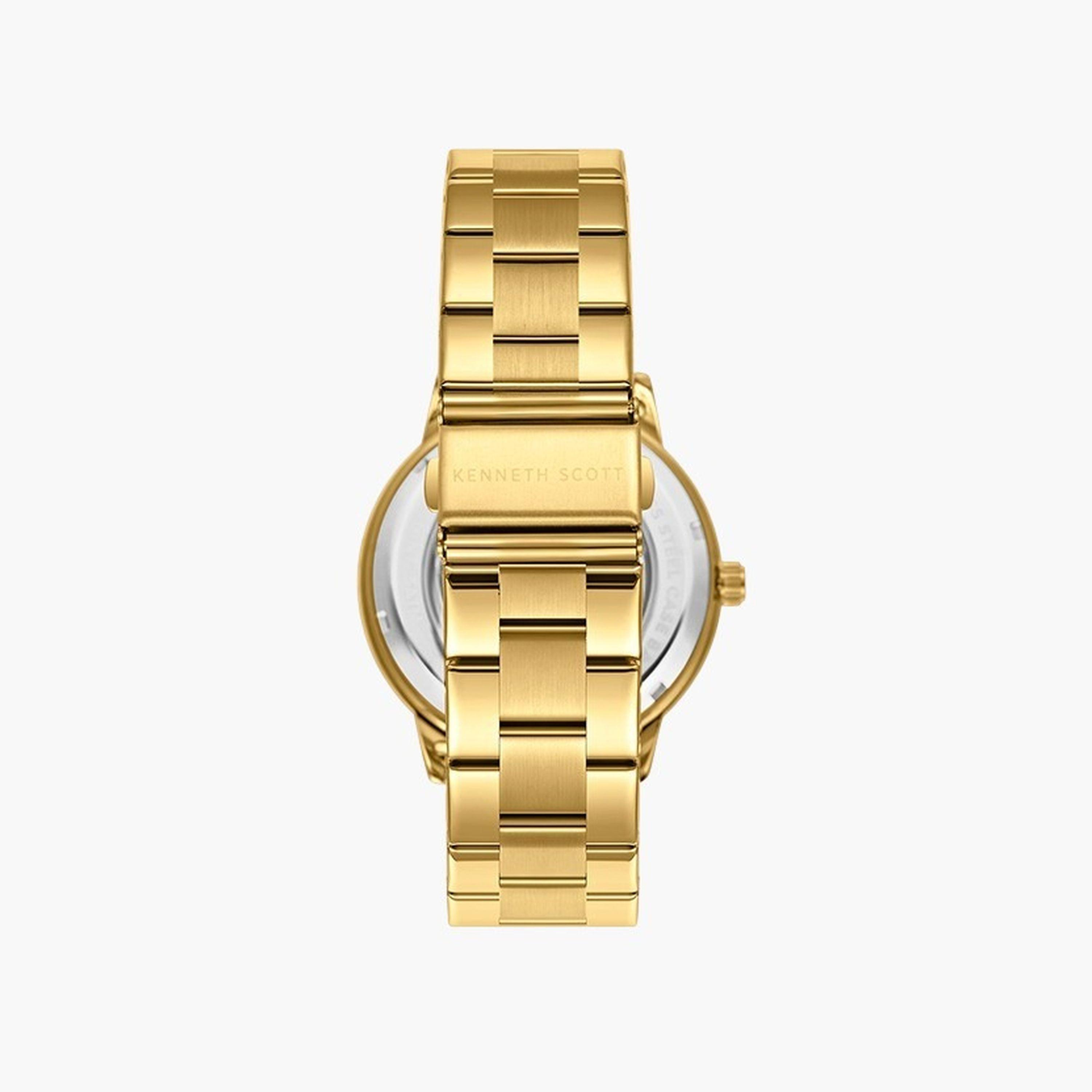 Kenneth Scott Men's 44 MM Gold Strap Automatic Stainless Steel Watch | K24324-GBGB-men-watchesandjewellery-watches-image-3