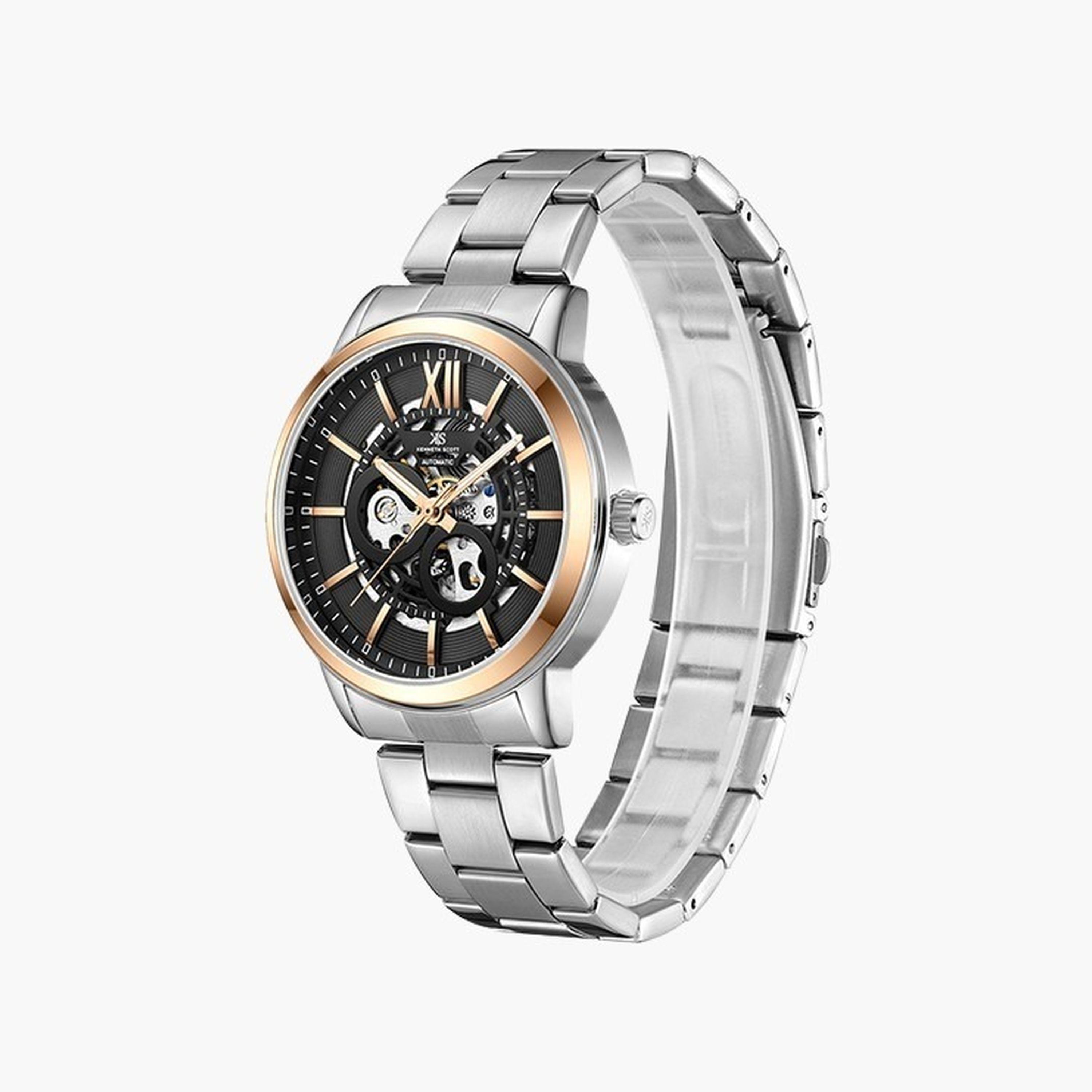 كينيث سكوت-  ساعة رجالية أوتوماتيكية   بحزام فضي من ستانلس ستيل 44 مم | K24324-KBSN-men-watchesandjewellery-watches-image-2