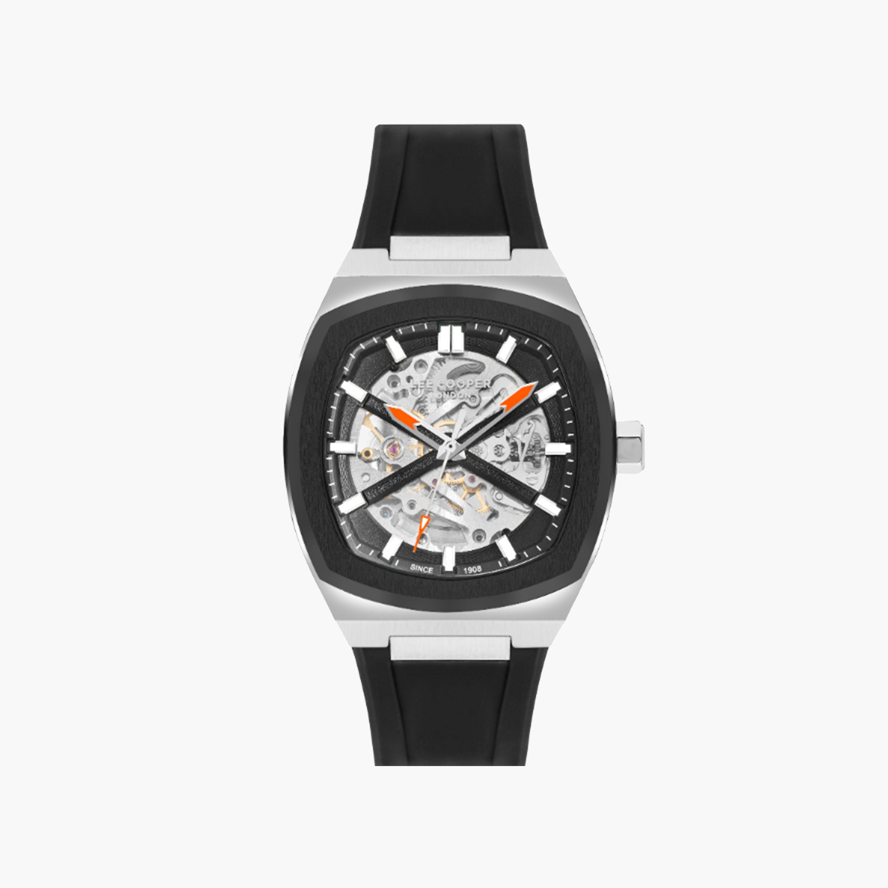 Lee Cooper Men's 42 MM Black Strap Automatic Silicone Watch | LC07902.351-men-watchesandjewellery-watches-image-1