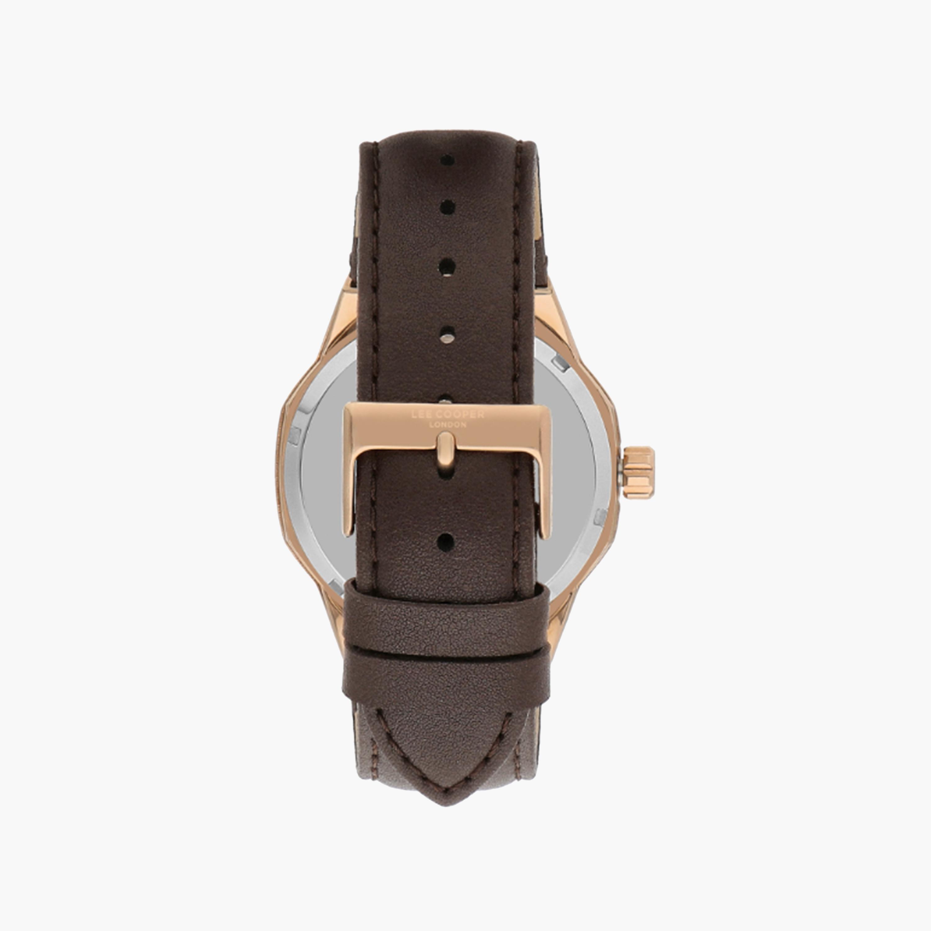 Lee Cooper Men's 52 MM Brown Strap Automatic Leather Watch | LC07904.454-men-watchesandjewellery-watches-image-3