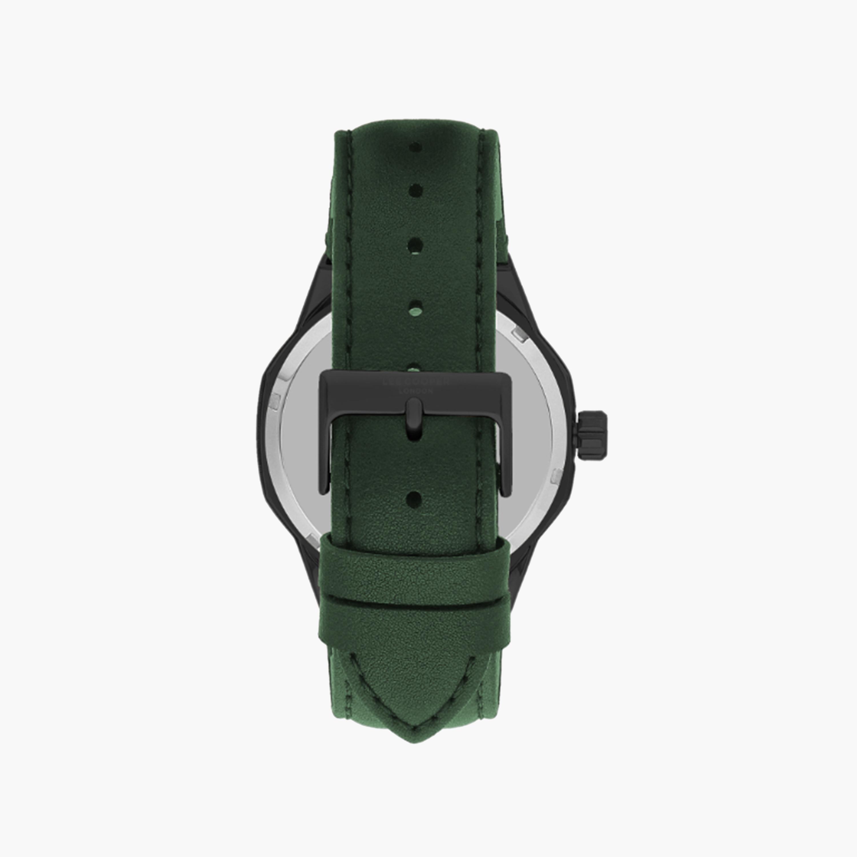 Lee Cooper Men's 52 MM Green Strap Automatic Leather Watch | LC07904.077-men-watchesandjewellery-watches-image-3
