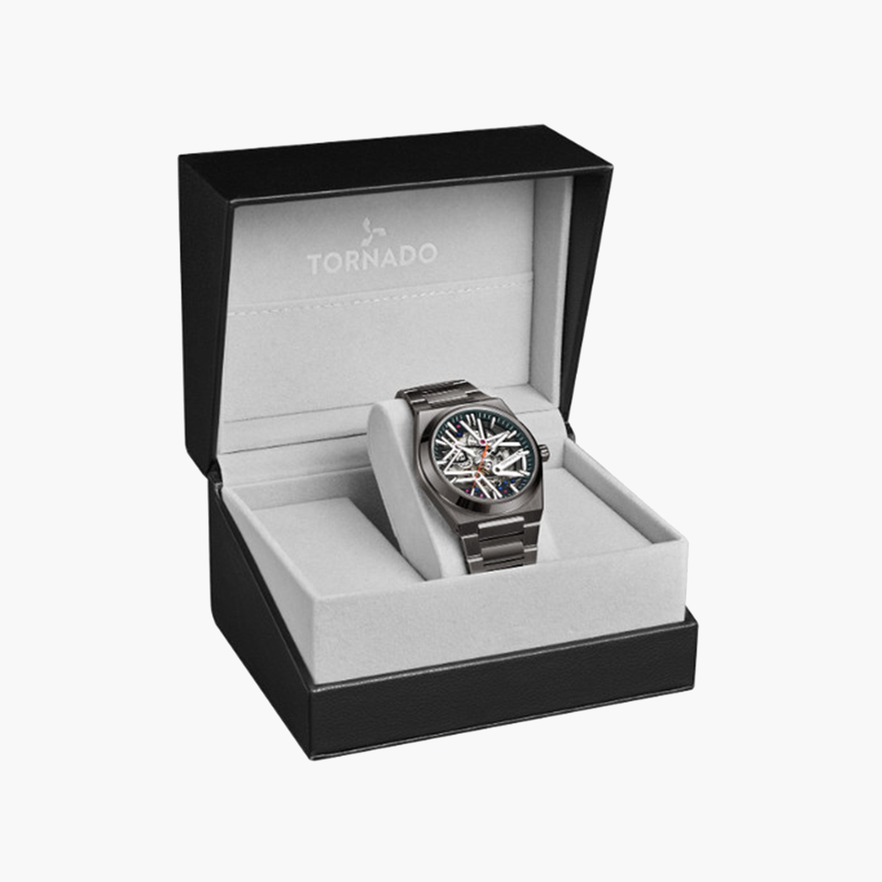 تورنيدو-  ساعة رجالية معدنية أوتوماتيكية بحزام رمادي   43 مم | T24301-XBXH-men-watchesandjewellery-watches-image-4
