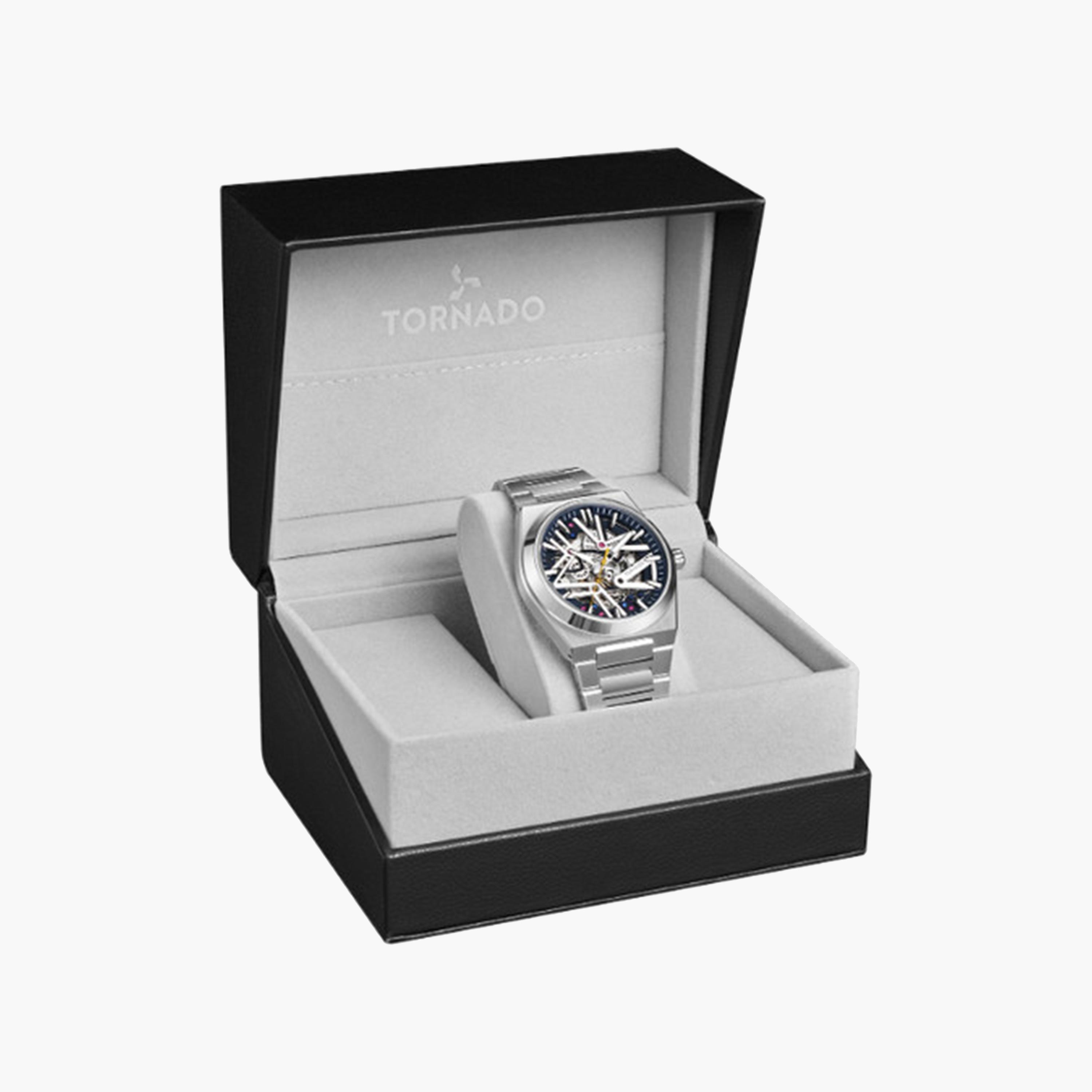 تورنيدو-  ساعة رجالية معدنية أوتوماتيكية بحزام فضي   43 مم | T24301-SBSN-men-watchesandjewellery-watches-image-4