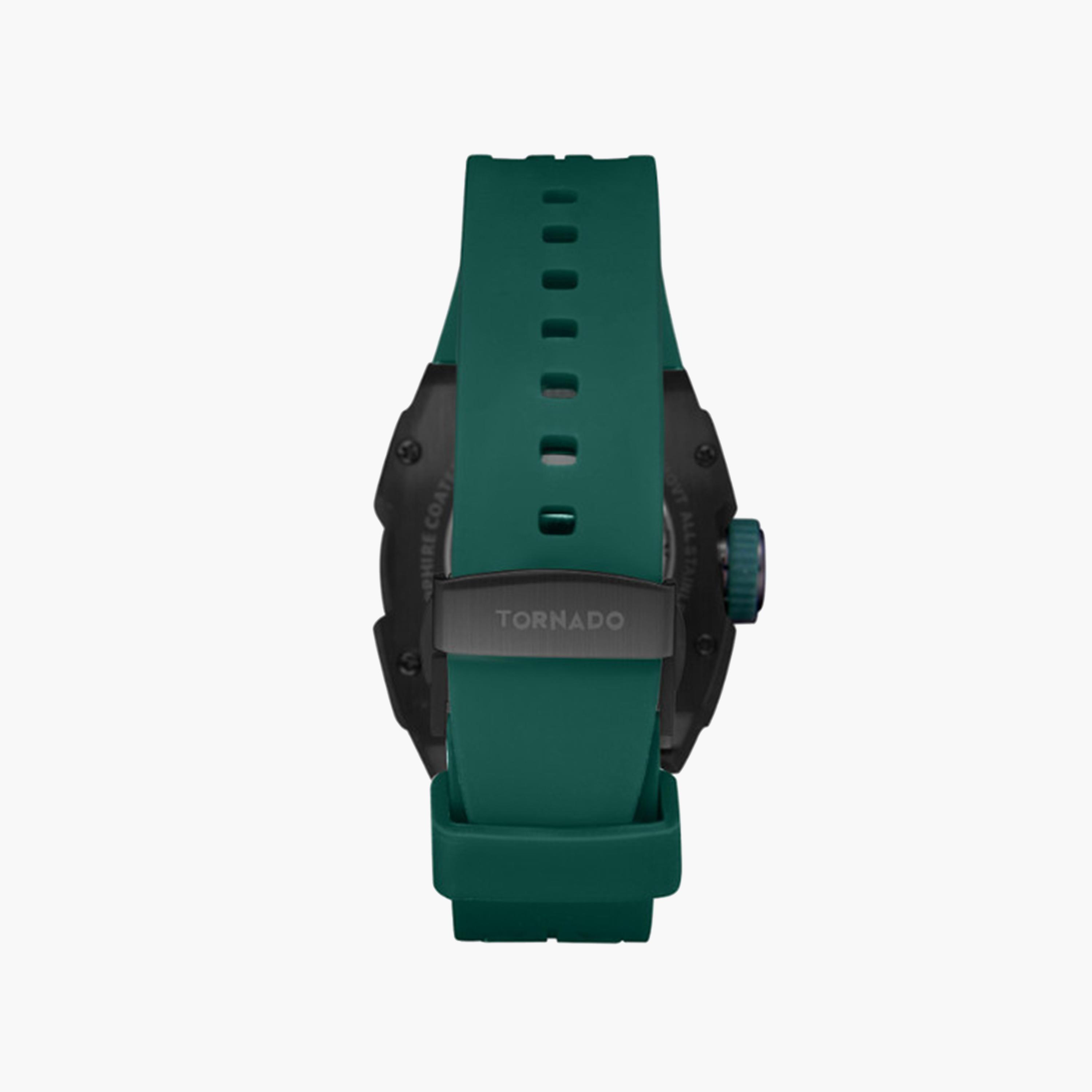 Tornado Men's 49 MM Green Strap Automatic Silicone Watch | T24302-BSHB-men-watchesandjewellery-watches-image-3