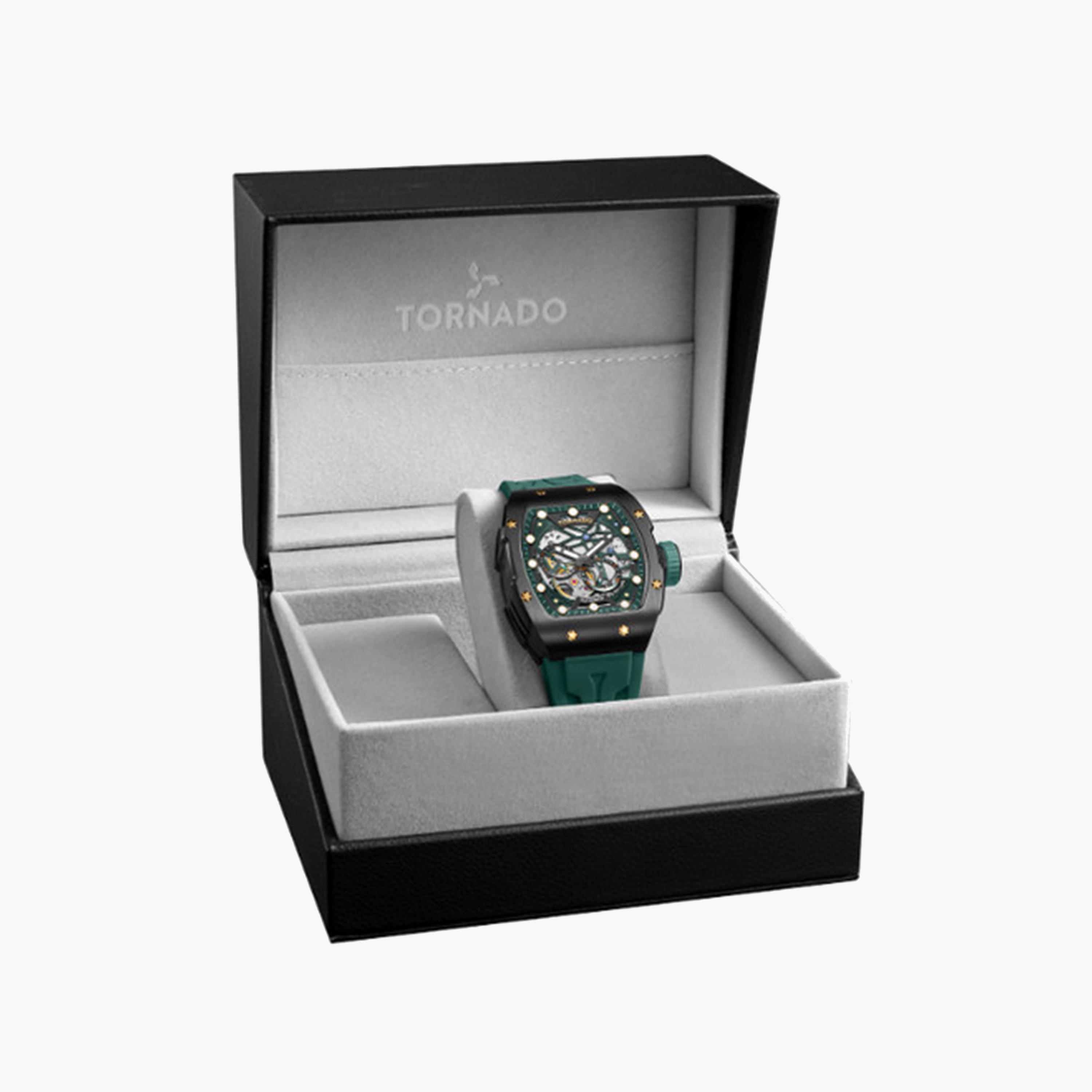 Tornado Men's 49 MM Green Strap Automatic Silicone Watch | T24302-BSHB-men-watchesandjewellery-watches-image-4