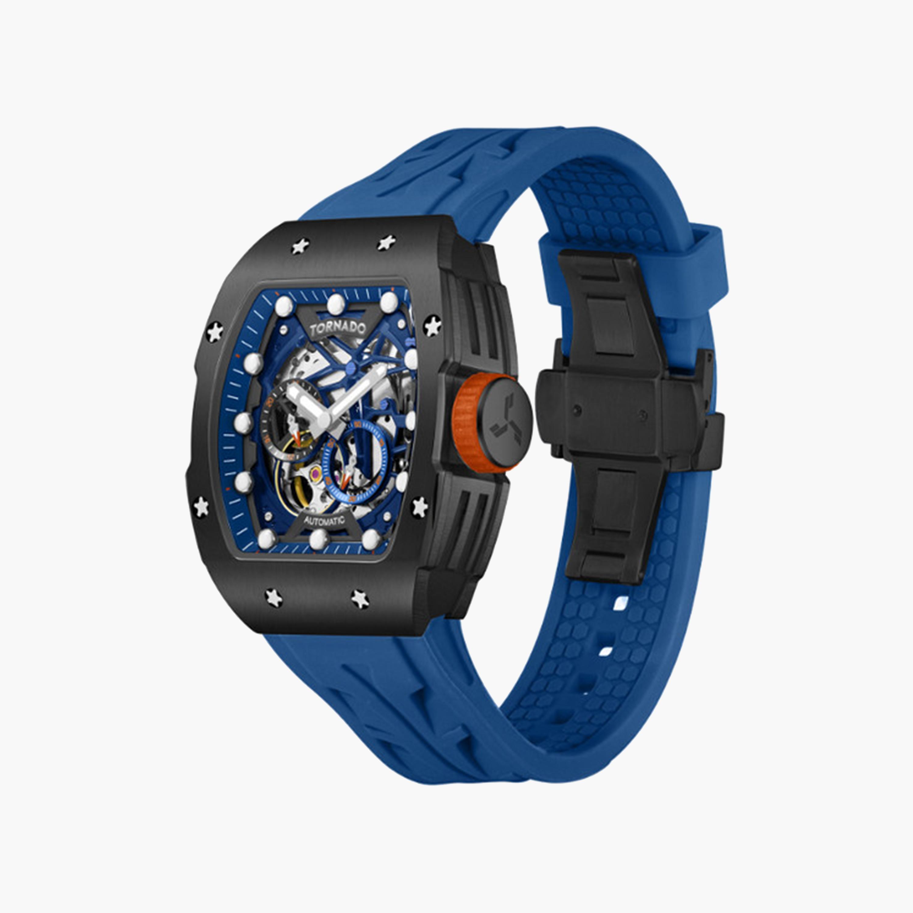 تورنيدو-  ساعة رجالية سيليكون أوتوماتيكية   بقطر 49 ملم وحزام أزرق | T24302-XSNN-men-watchesandjewellery-watches-image-2
