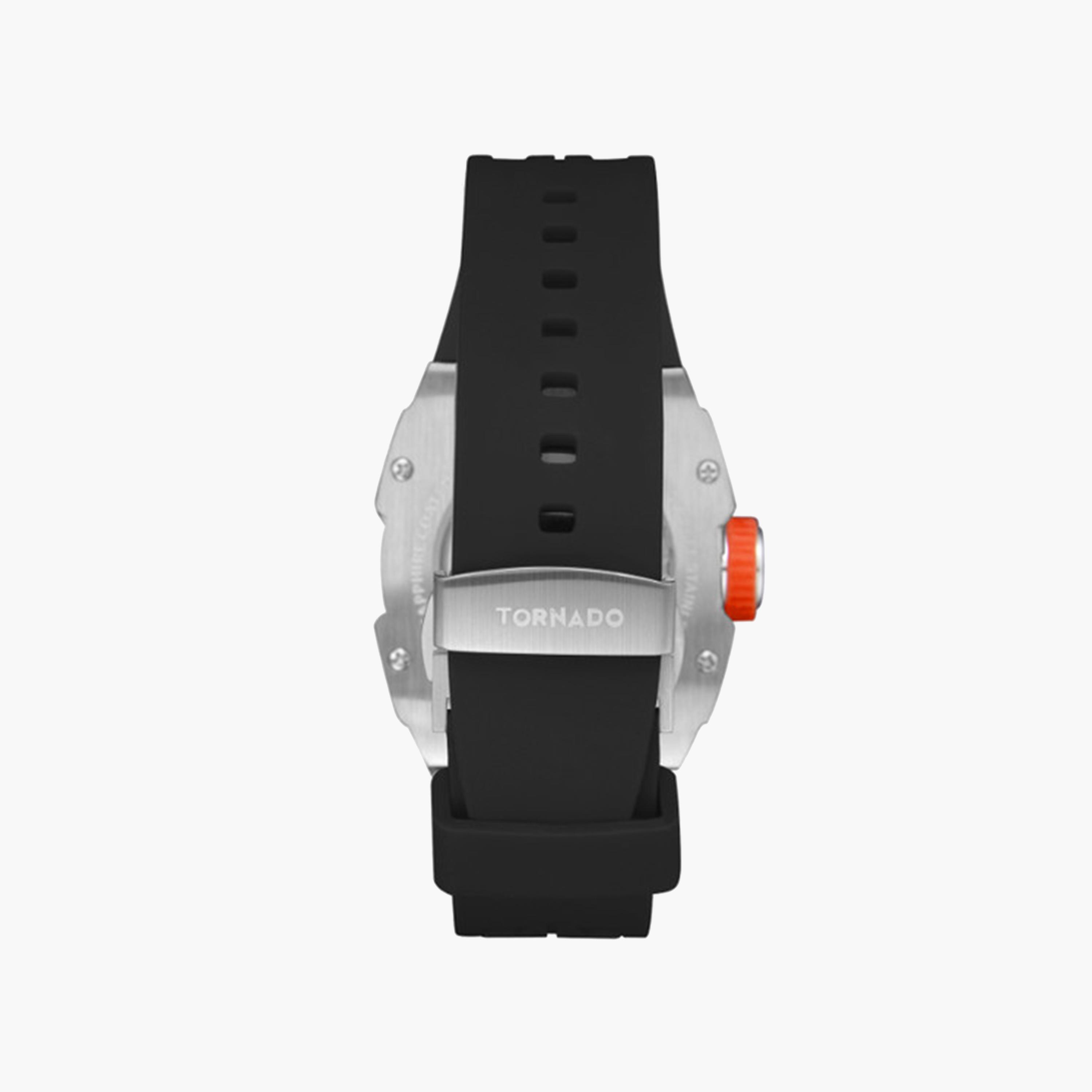 Tornado Men's 49 MM Black Strap Automatic Silicone Watch | T24302-SSBB-men-watchesandjewellery-watches-image-3