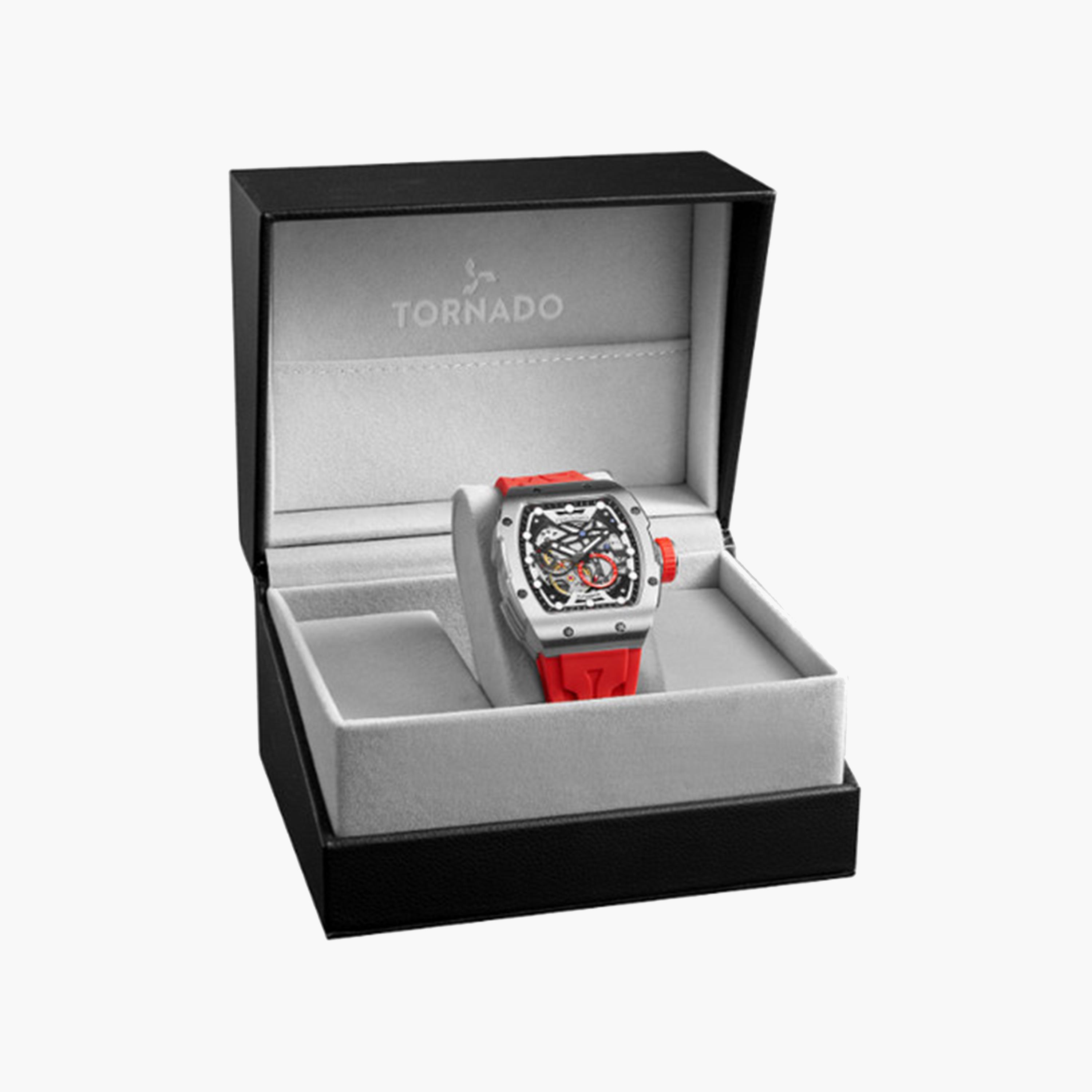 تورنيدو-  ساعة رجالية سيليكون أوتوماتيكية   بقطر 49 ملم وحزام أحمر | T24302-SSRB-men-watchesandjewellery-watches-image-4