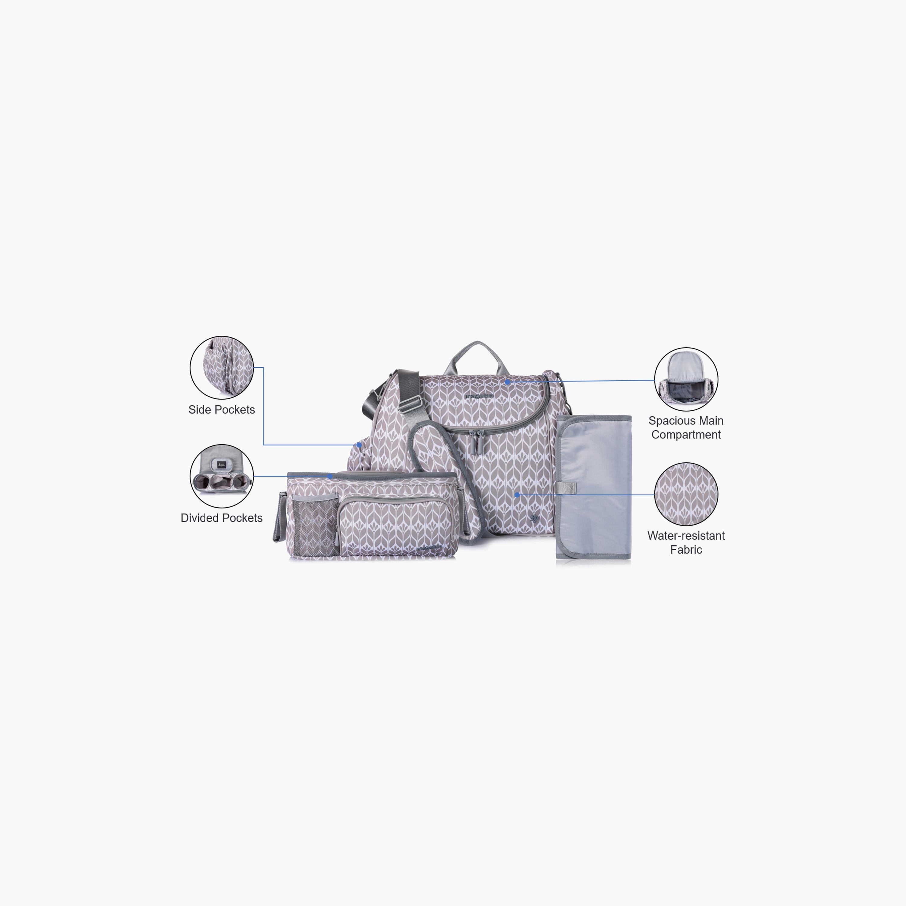 Magellan Printed Diaper Bag with Zipper and Detachable Strap | 199MA202/2P-baby-diapering-diaperbags-image-3