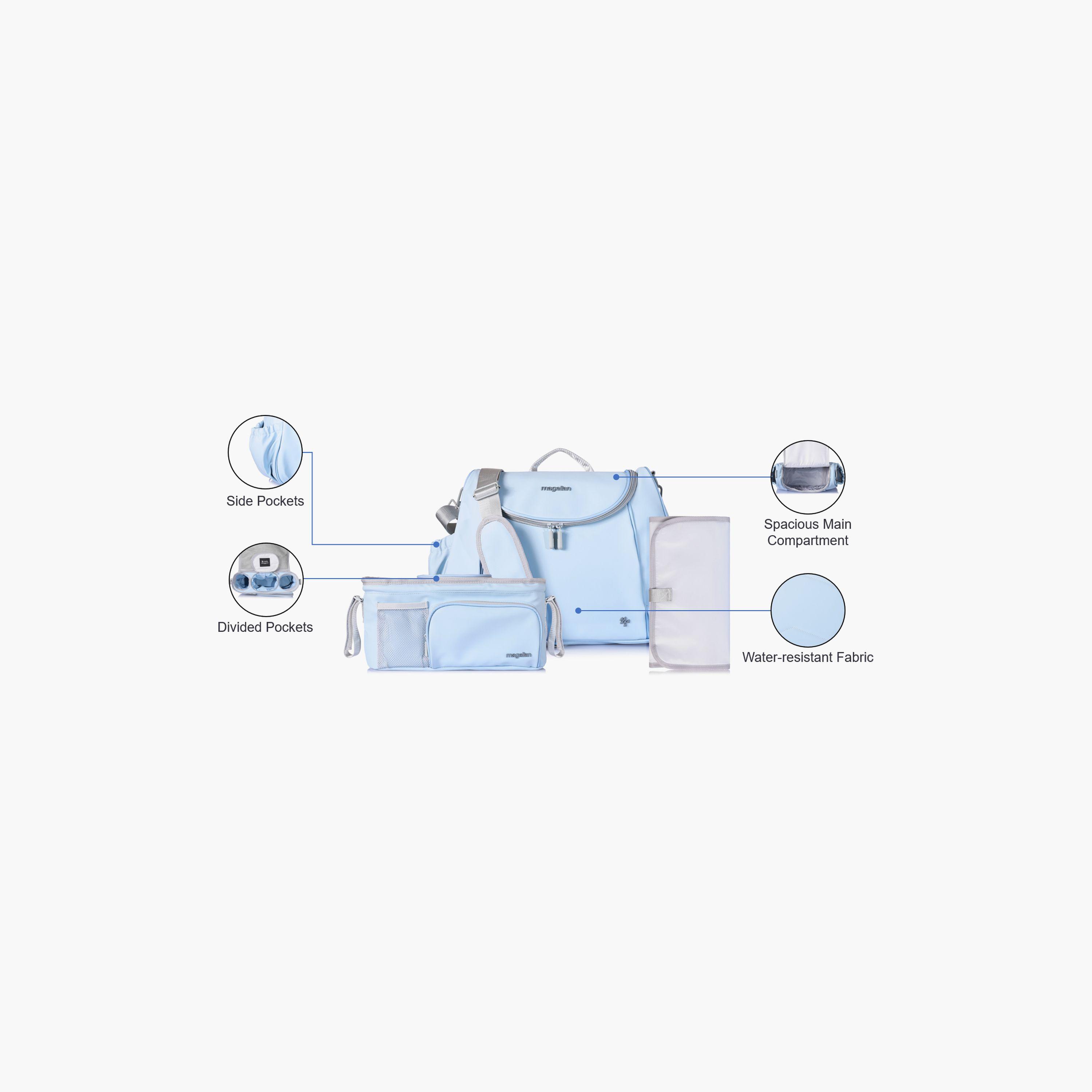 ماجلان-  شنطة حفاضات مطبوعة بمقبض علوي مع سحاب وحزام قابل للفصل | 199MA202/2P-baby-diapering-diaperbags-image-3