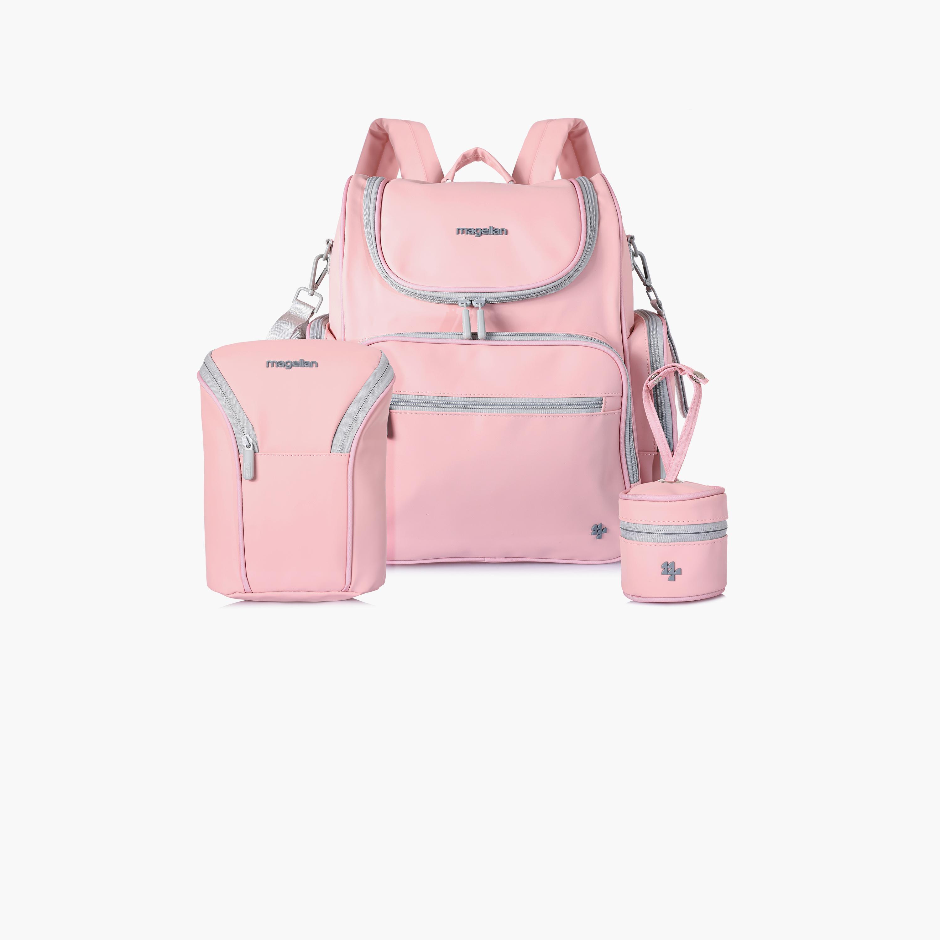 ماجلان-  شنطة حفاضات مطبوعة بمقبض علوي مع سحاب وحزام قابل للتعديل | 199MA203/3P-baby-diapering-diaperbags-image-1