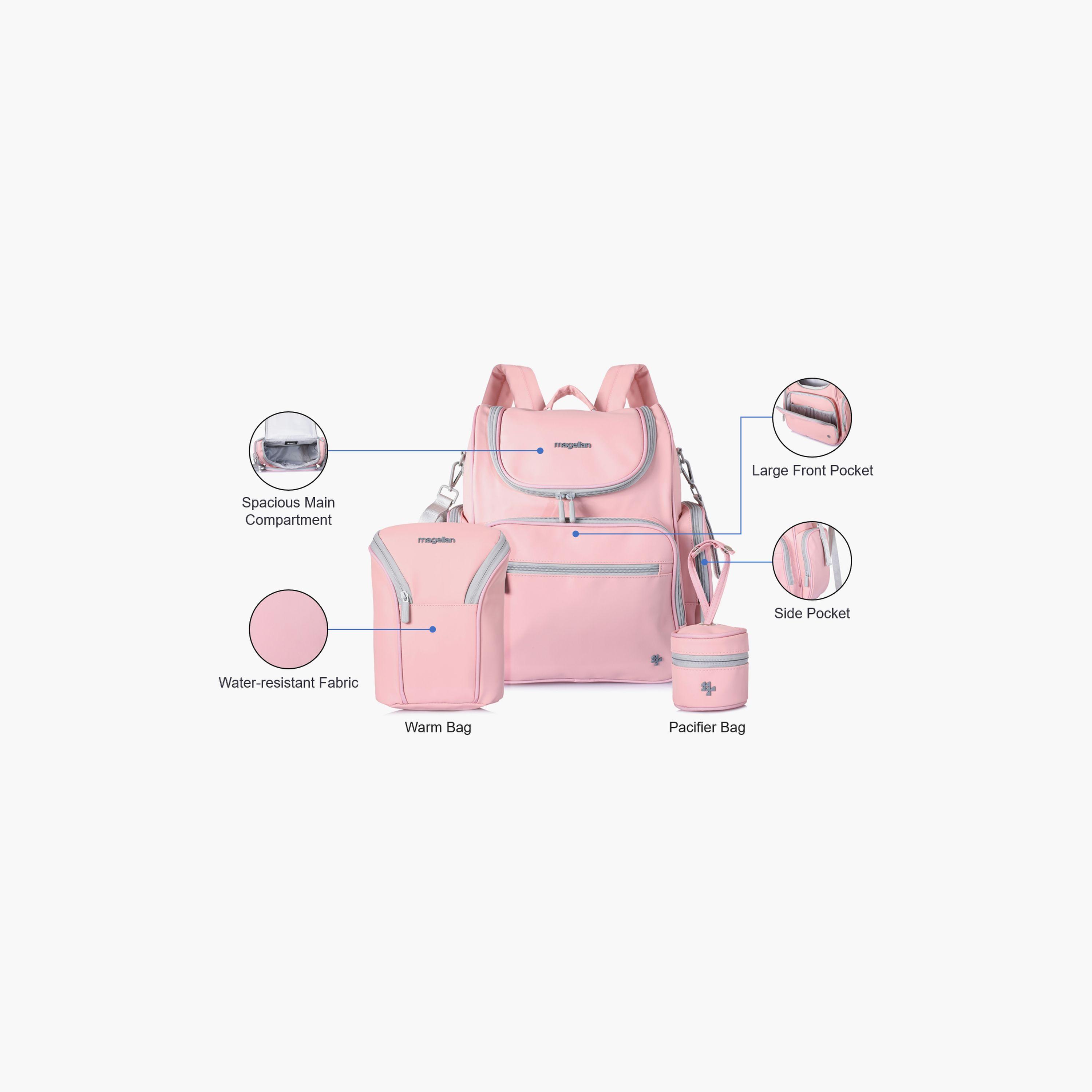 ماجلان-  شنطة حفاضات مطبوعة بمقبض علوي مع سحاب وحزام قابل للتعديل | 199MA203/3P-baby-diapering-diaperbags-image-3