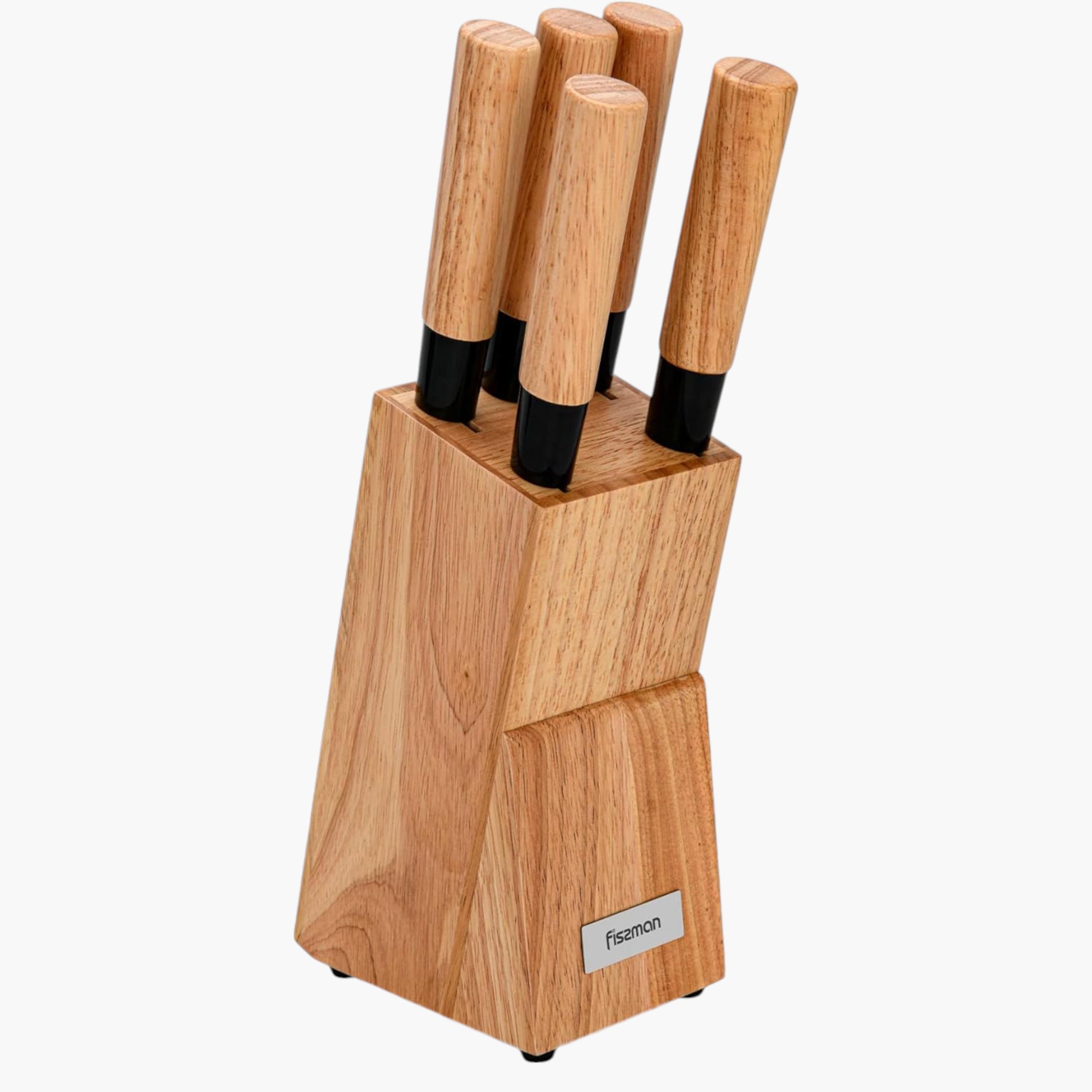 طقم سكاكين مطبخ ستانلس ستيل 6 قطع مع حامل باسكوال من فيسمان-household-kitchen-kitchentoolsandutensils-knives-image-1