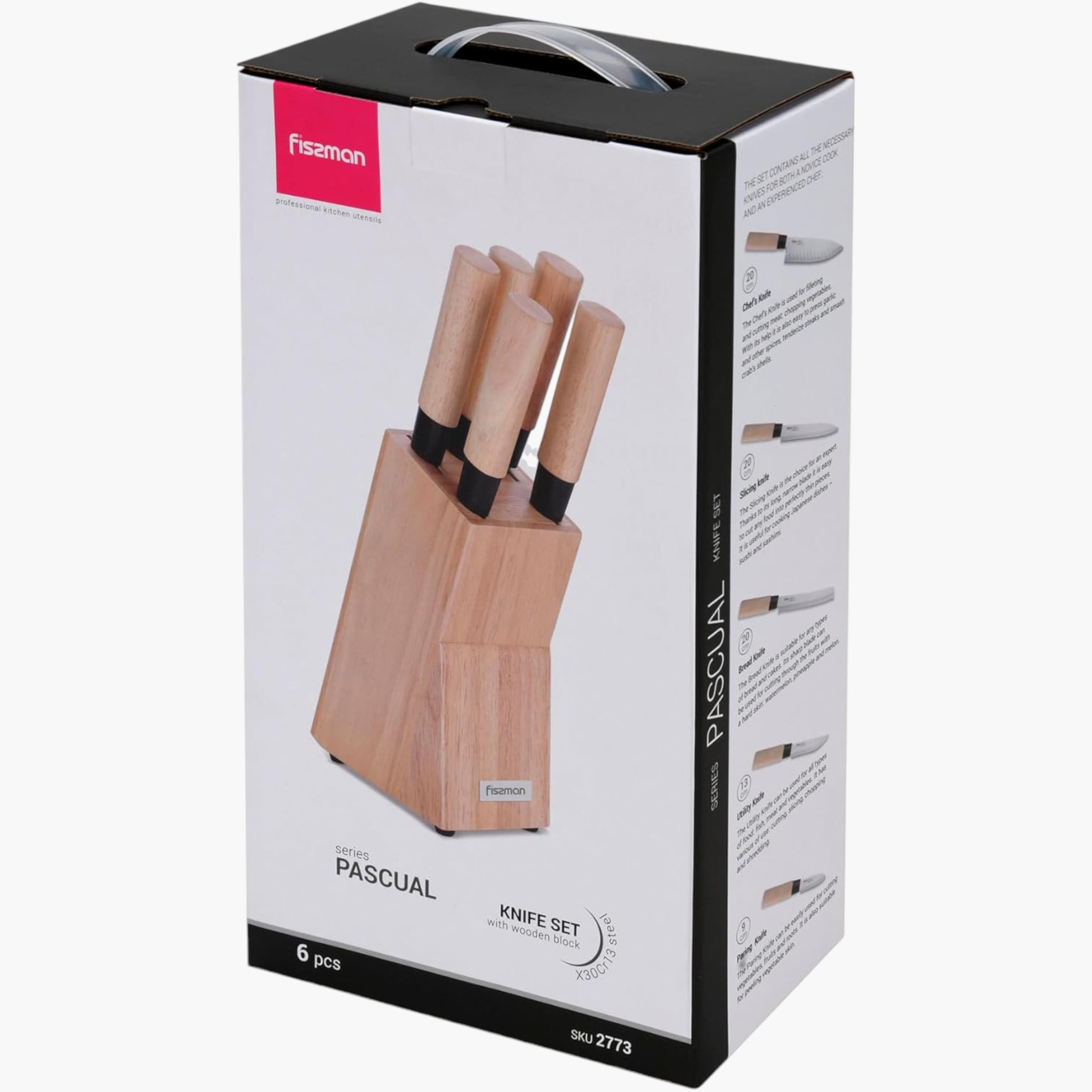 طقم سكاكين مطبخ ستانلس ستيل 6 قطع مع حامل باسكوال من فيسمان-household-kitchen-kitchentoolsandutensils-knives-image-4