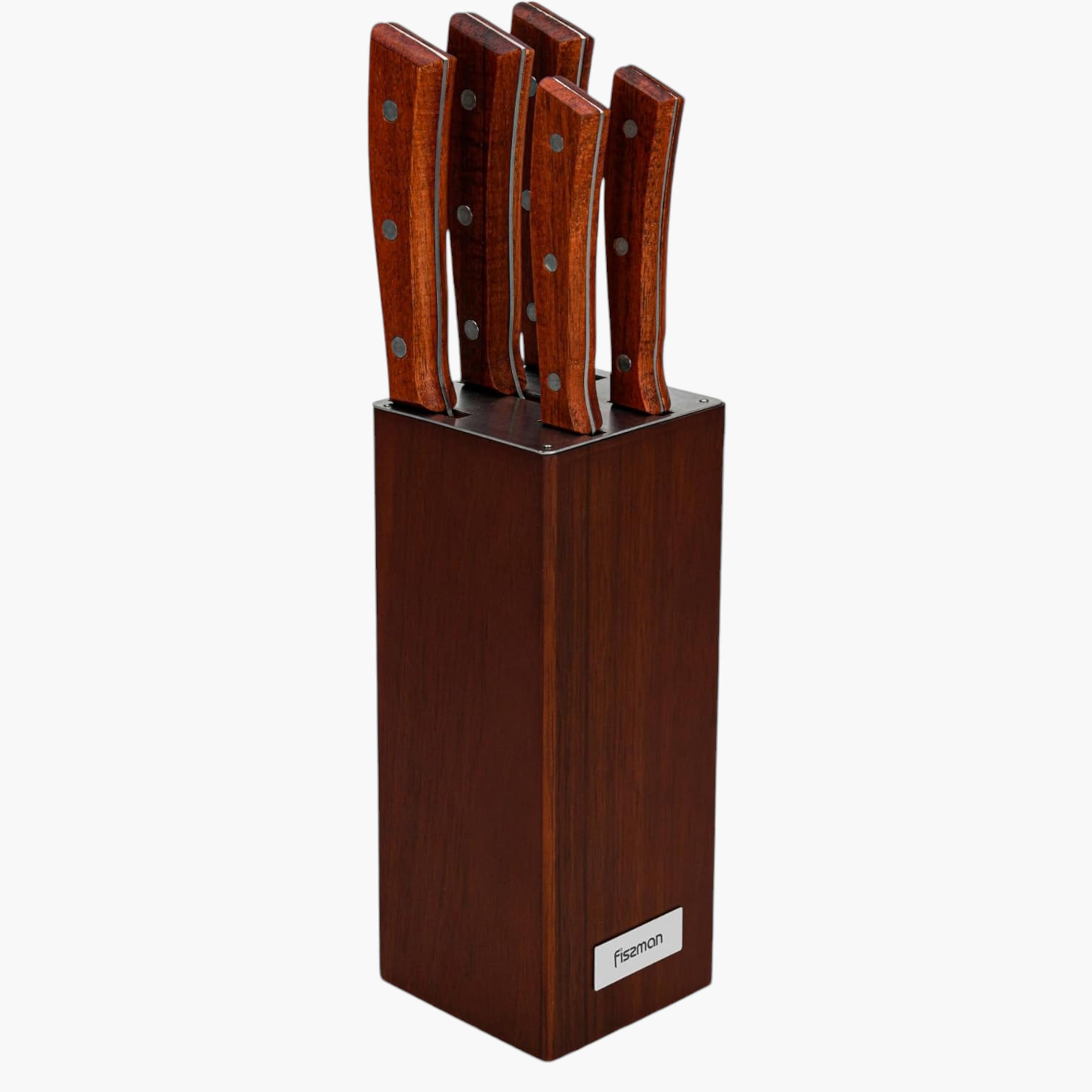 طقم سكاكين مطبخ ستانلس ستيل 6 قطع مع حامل باسكوال من فيسمان-household-kitchen-kitchentoolsandutensils-knives-image-1