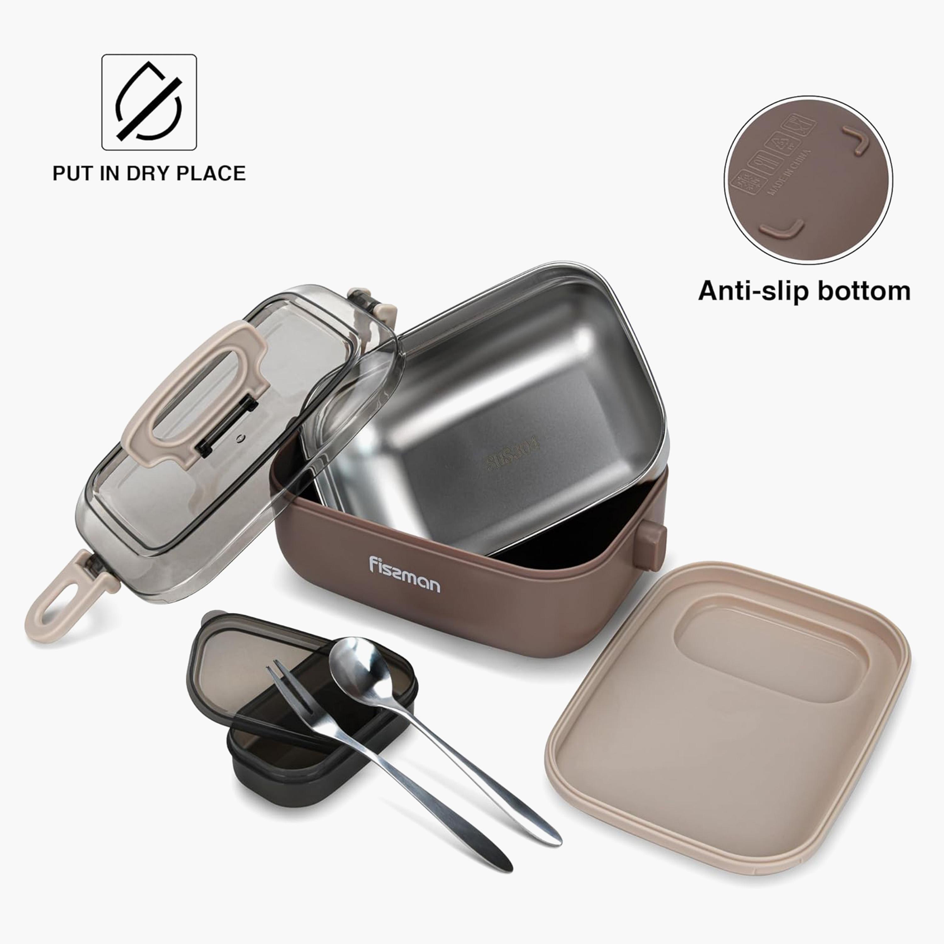 Fissman 4-Piece Stainless Steel Single Deck Lunch Box Set - 1 L-household-kitchen-foodstorage-containers-image-4