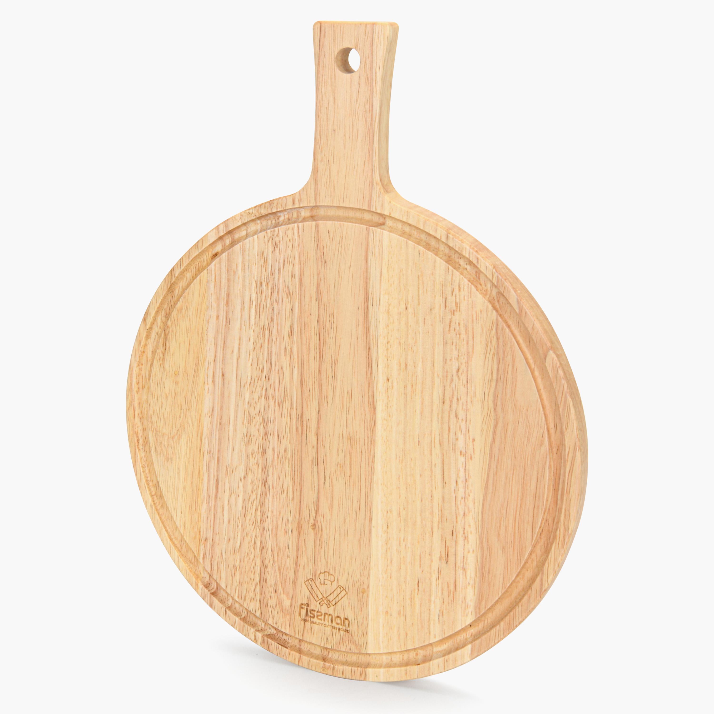 Fissman Rubber Wood Cutting Board with Handle - 40 cms-household-kitchen-kitchentoolsandutensils-cuttingboards-image-1