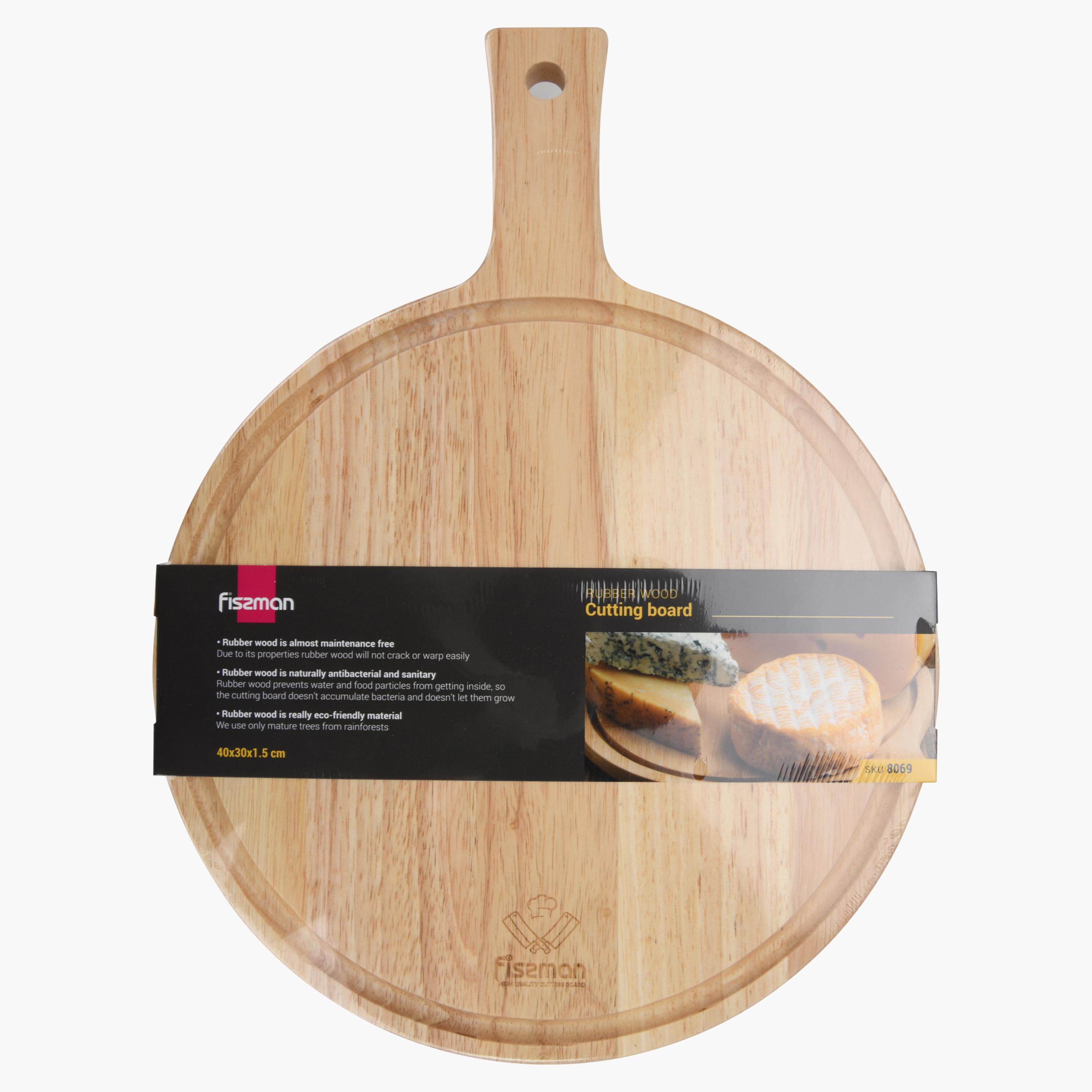 Fissman Rubber Wood Cutting Board with Handle - 40 cms-household-kitchen-kitchentoolsandutensils-cuttingboards-image-6