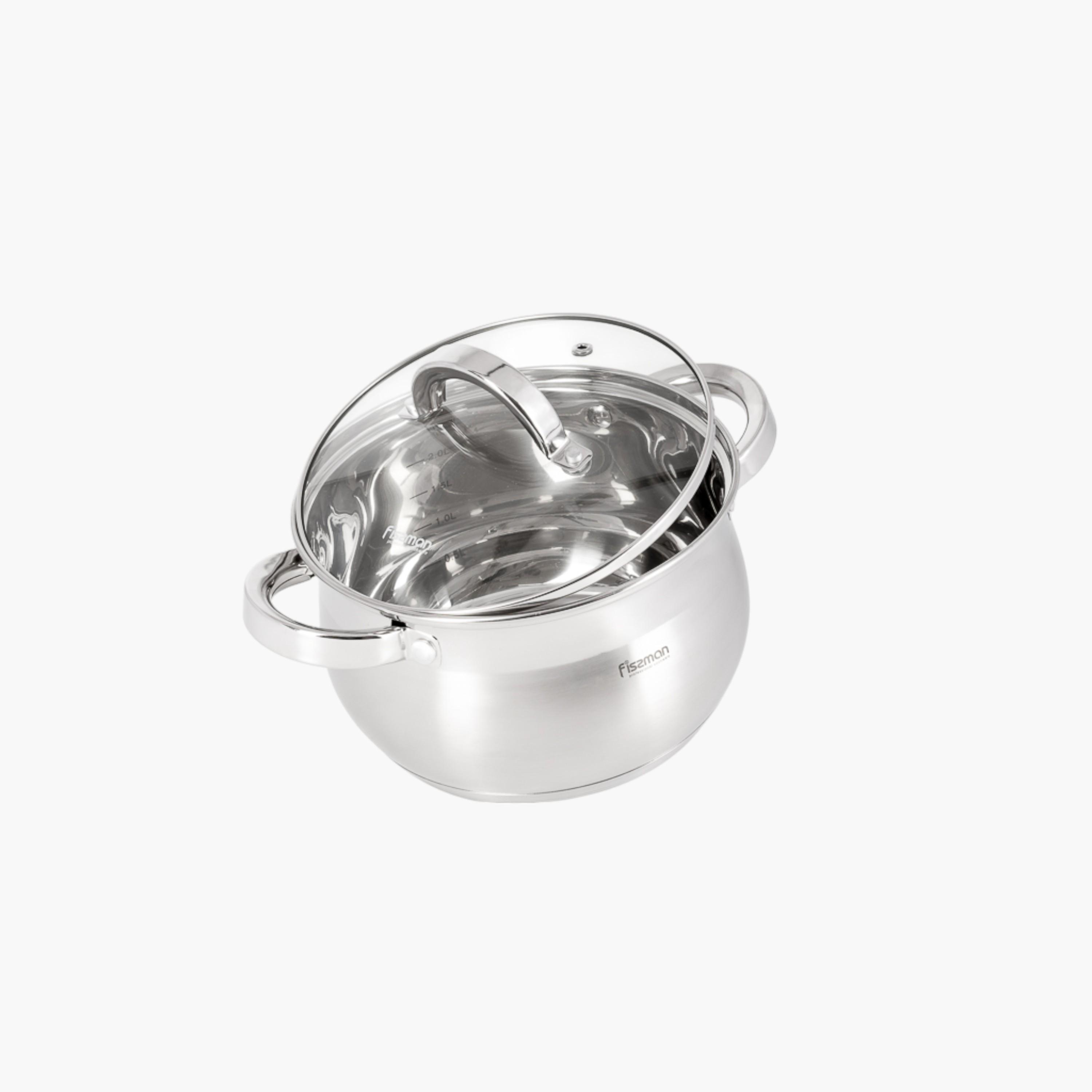 قدر ستانلس ستيل بغطاء زجاجي فيلينا من فيسمان - 2.1 لتر-household-kitchen-cookware-potsandpans-image-1
