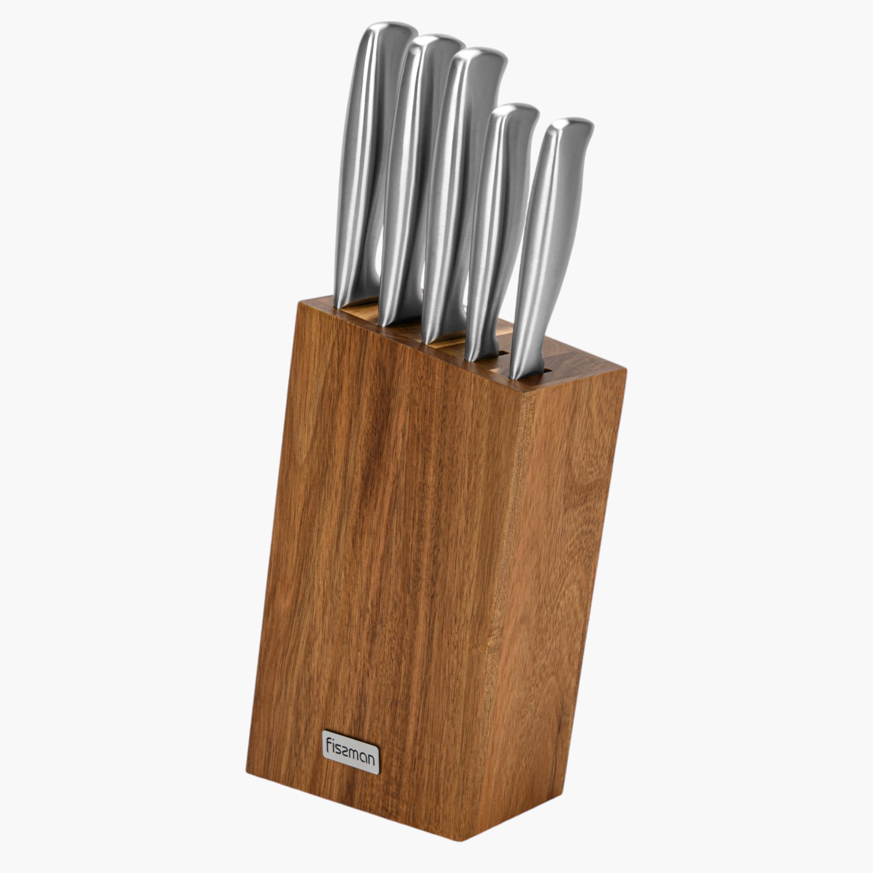 مجموعة سكاكين ستانليس سيتل 6 قطع مع حامل ناجاتومي من فيسمان-household-kitchen-kitchentoolsandutensils-knives-image-1