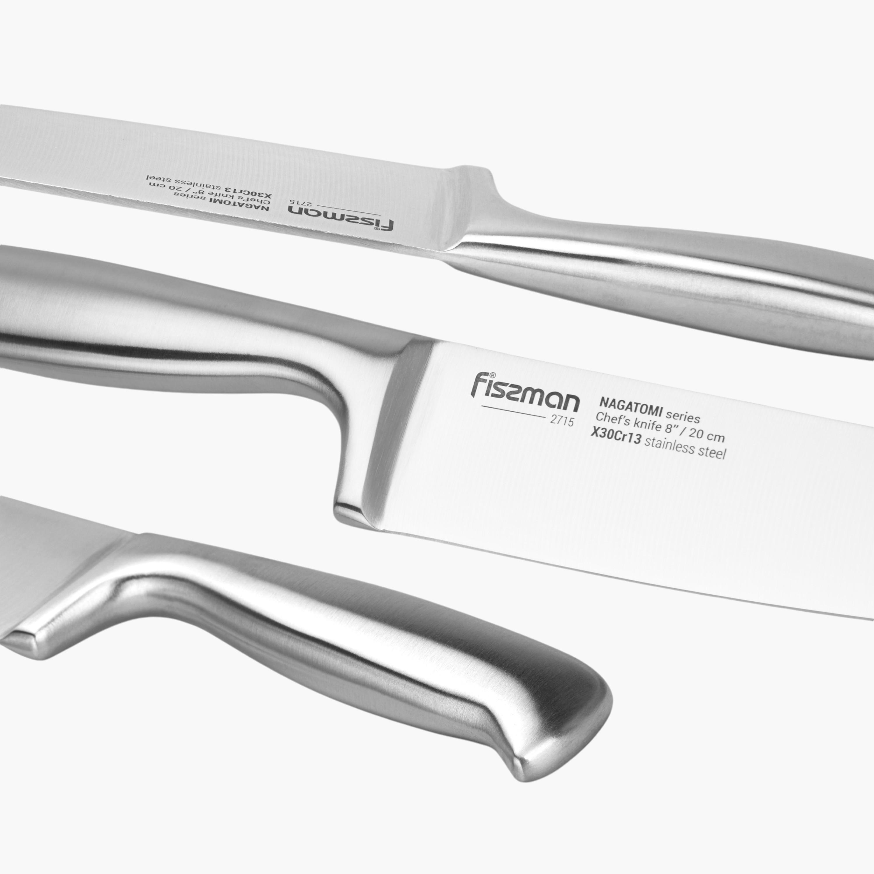 مجموعة سكاكين ستانليس سيتل 6 قطع مع حامل ناجاتومي من فيسمان-household-kitchen-kitchentoolsandutensils-knives-image-6