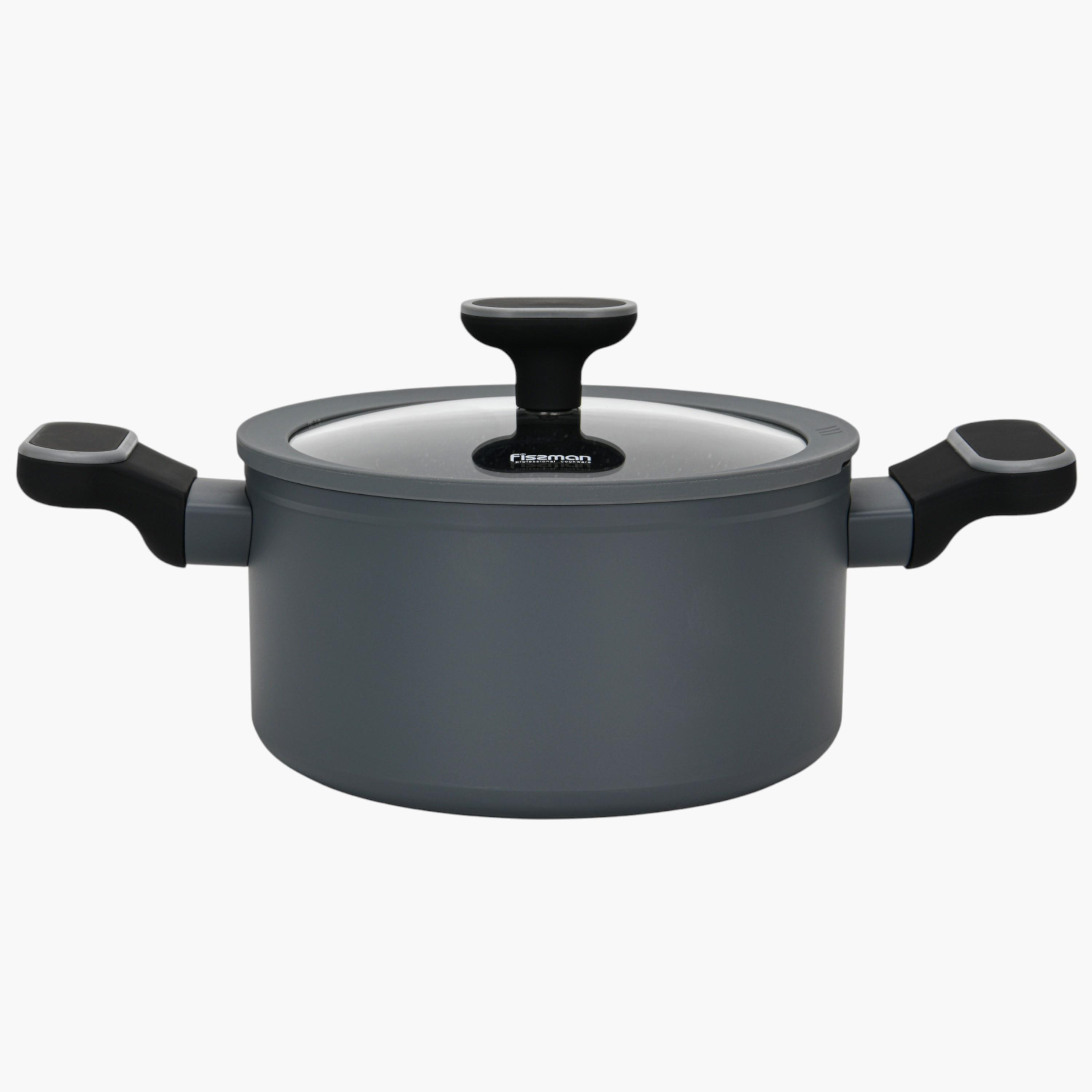 Laura Aluminium Stockpot with Glass Lid - 3 L-household-kitchen-cookware-potsandpans-image-1