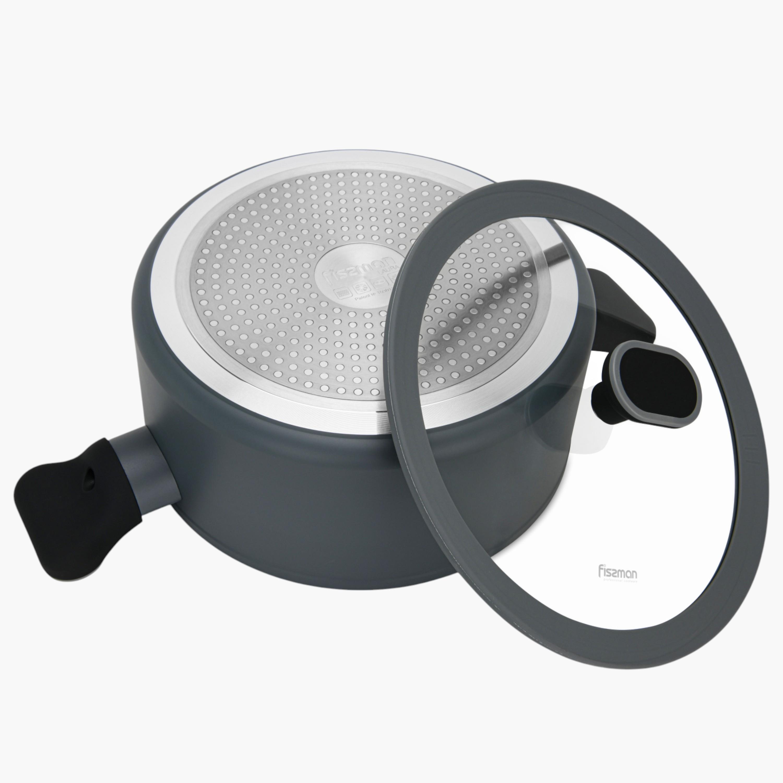قدر حساء ألمونيوم غير لاصق مع غطاء زجاجي لاورا من فيسمان - 5 لتر-household-kitchen-cookware-potsandpans-image-2