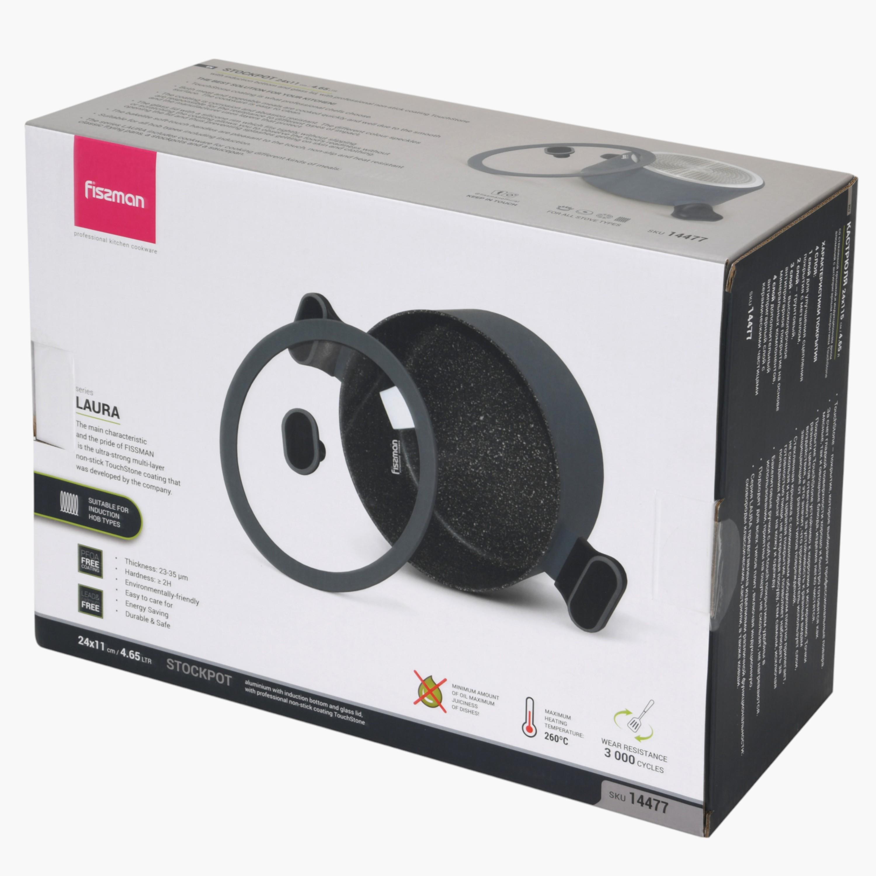قدر حساء ألمونيوم غير لاصق مع غطاء زجاجي لاورا من فيسمان - 5 لتر-household-kitchen-cookware-potsandpans-image-8
