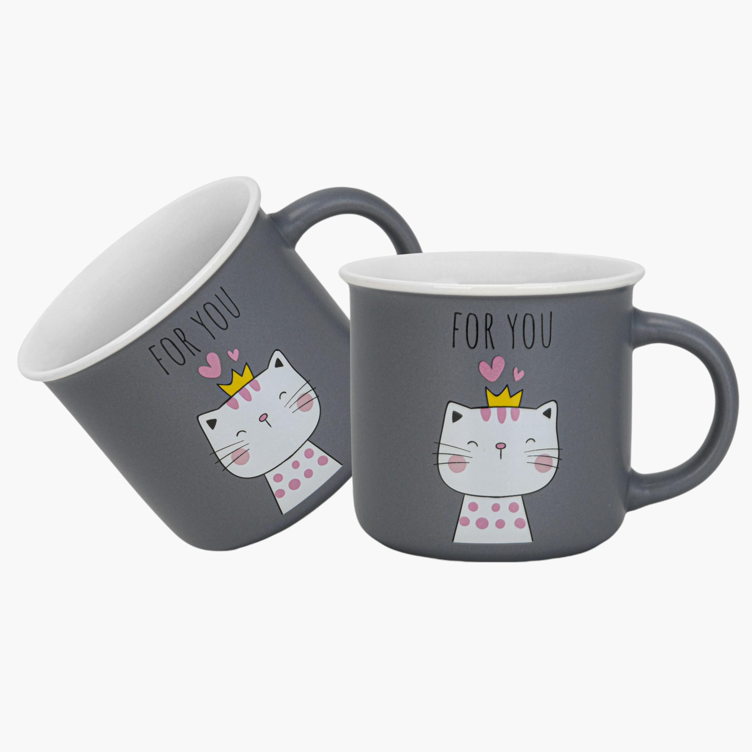 Fissman 2-Piece Printed New Bone China Mug Set - 380 ml-household-dining-teaandcoffee-teaandcoffeesets-image-1