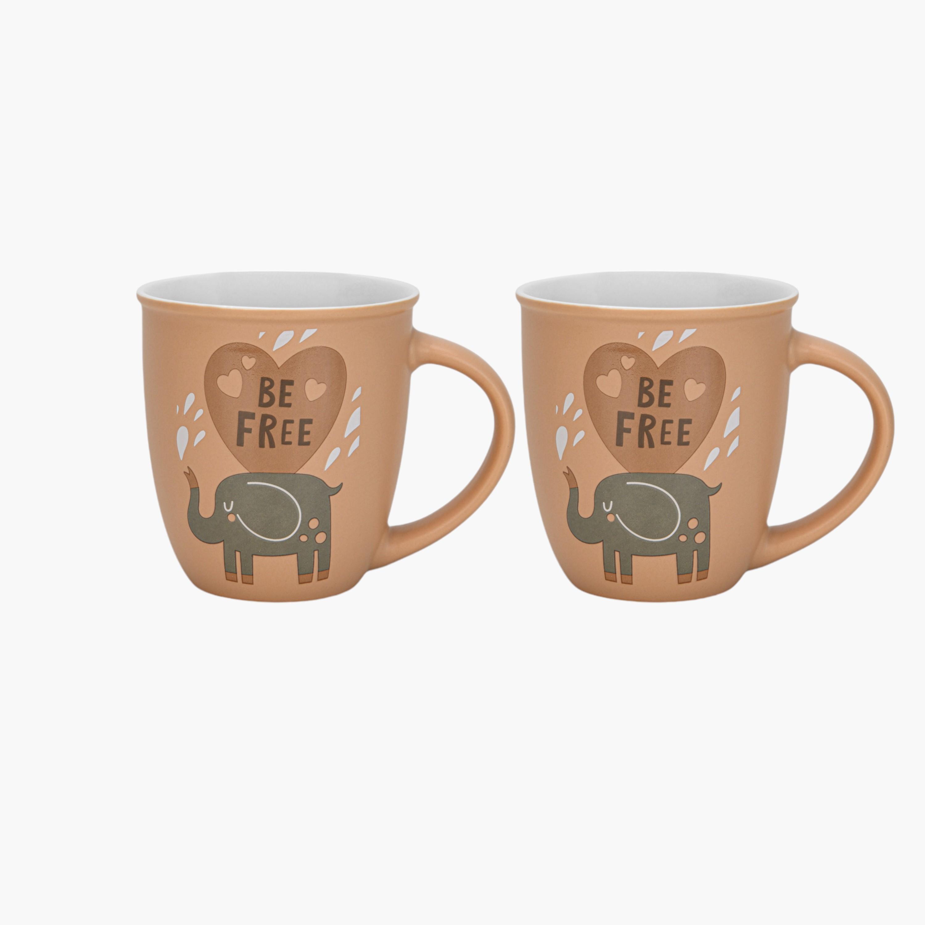Elephant Print 2-Piece New Bone China Mug Set - 380 ml-household-dining-teaandcoffee-teaandcoffeesets-image-3