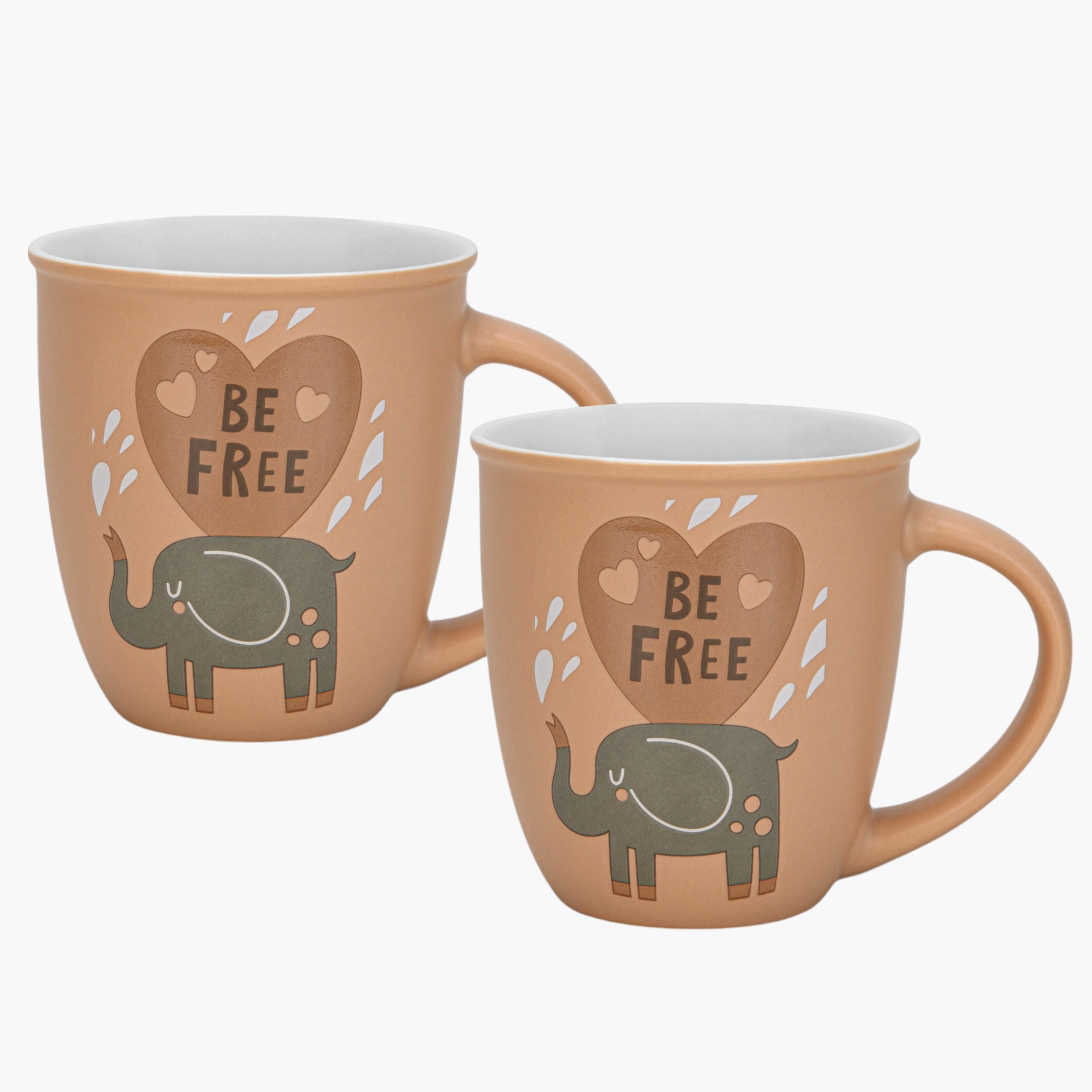 Elephant Print 2-Piece New Bone China Mug Set - 380 ml-household-dining-teaandcoffee-teaandcoffeesets-image-4