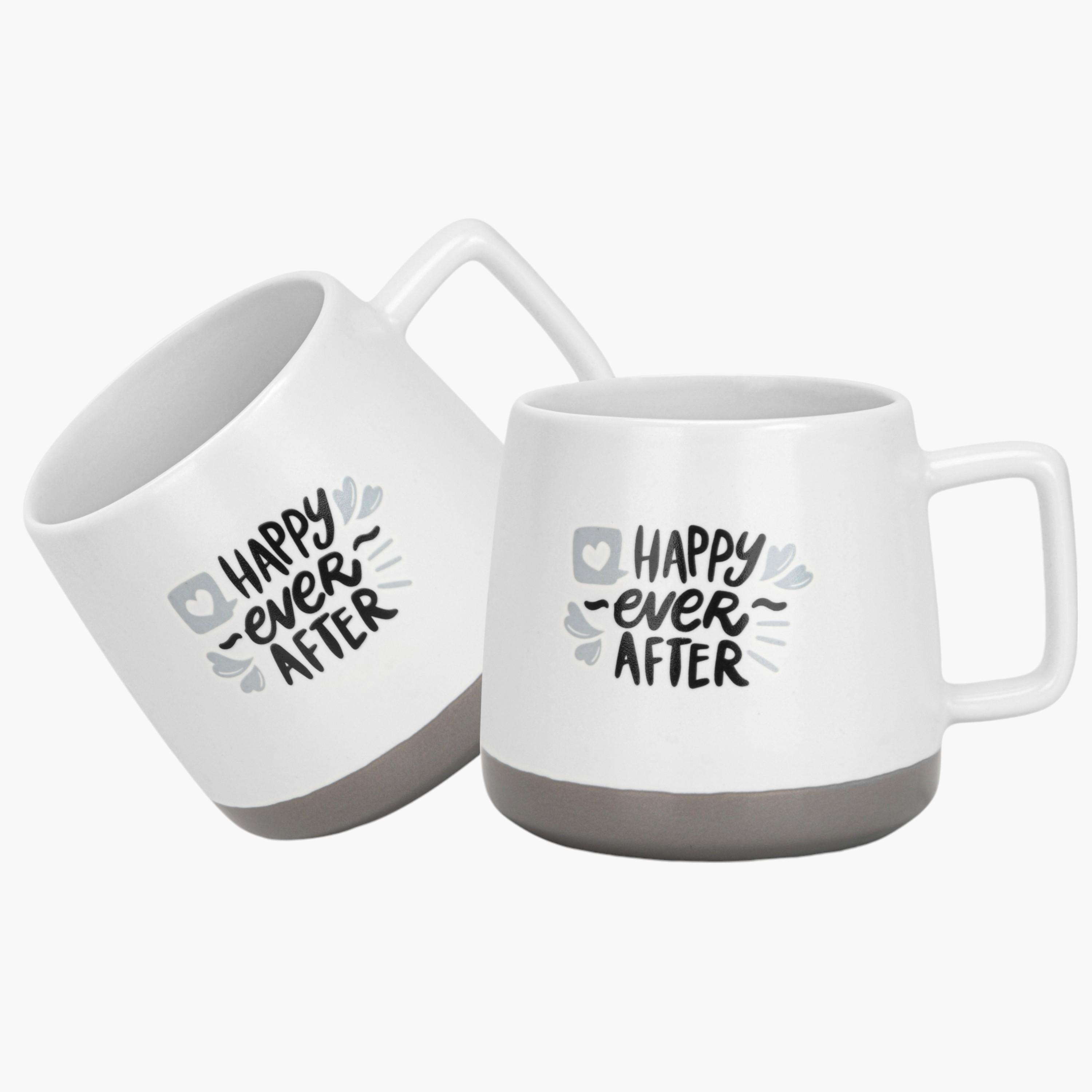 Typographic Print 2-Piece New Bone China Mug Set - 400 ml-household-dining-teaandcoffee-teaandcoffeesets-image-1