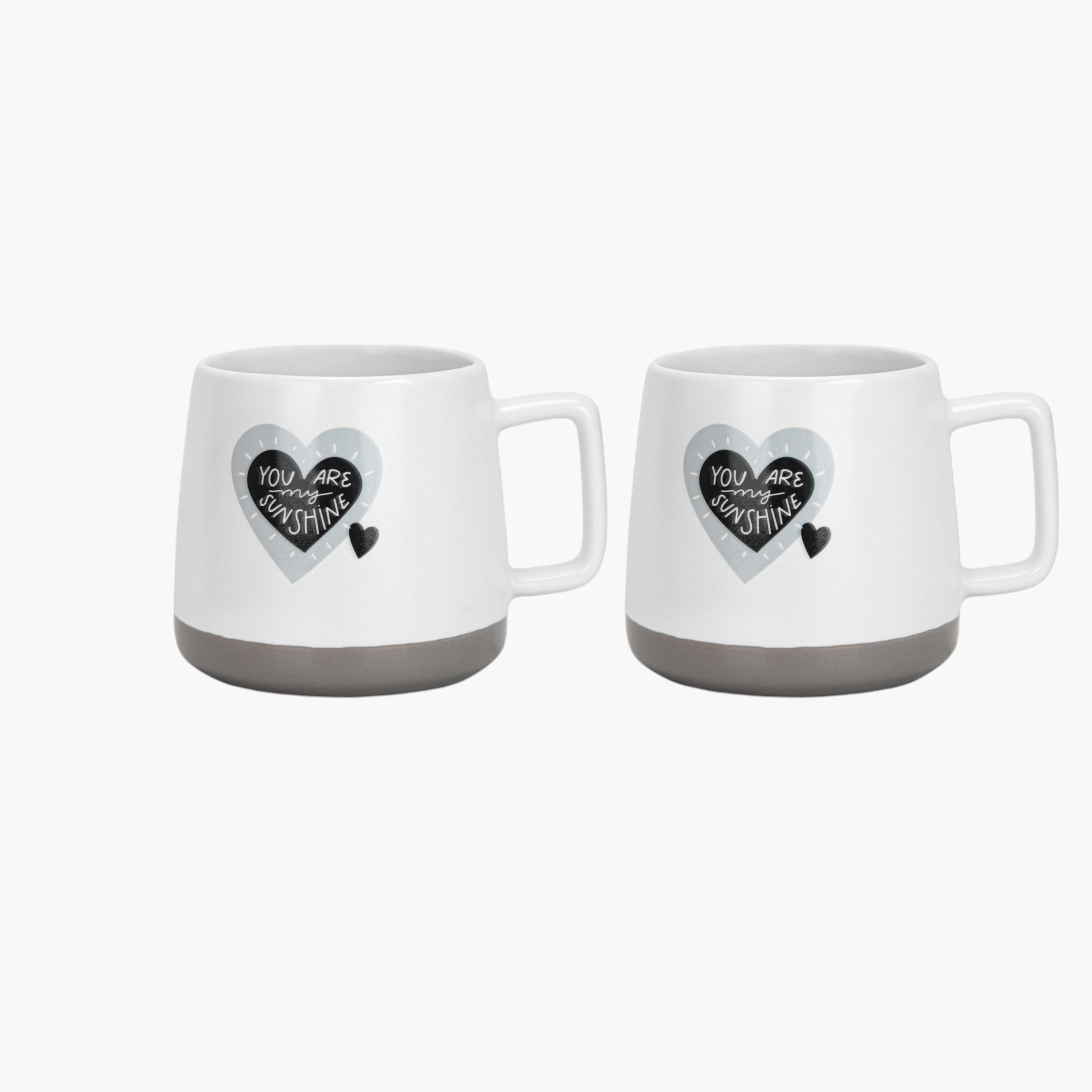 Heart Print 2-Piece New Bone China Mug Set - 400 ml-household-dining-teaandcoffee-teaandcoffeesets-image-3