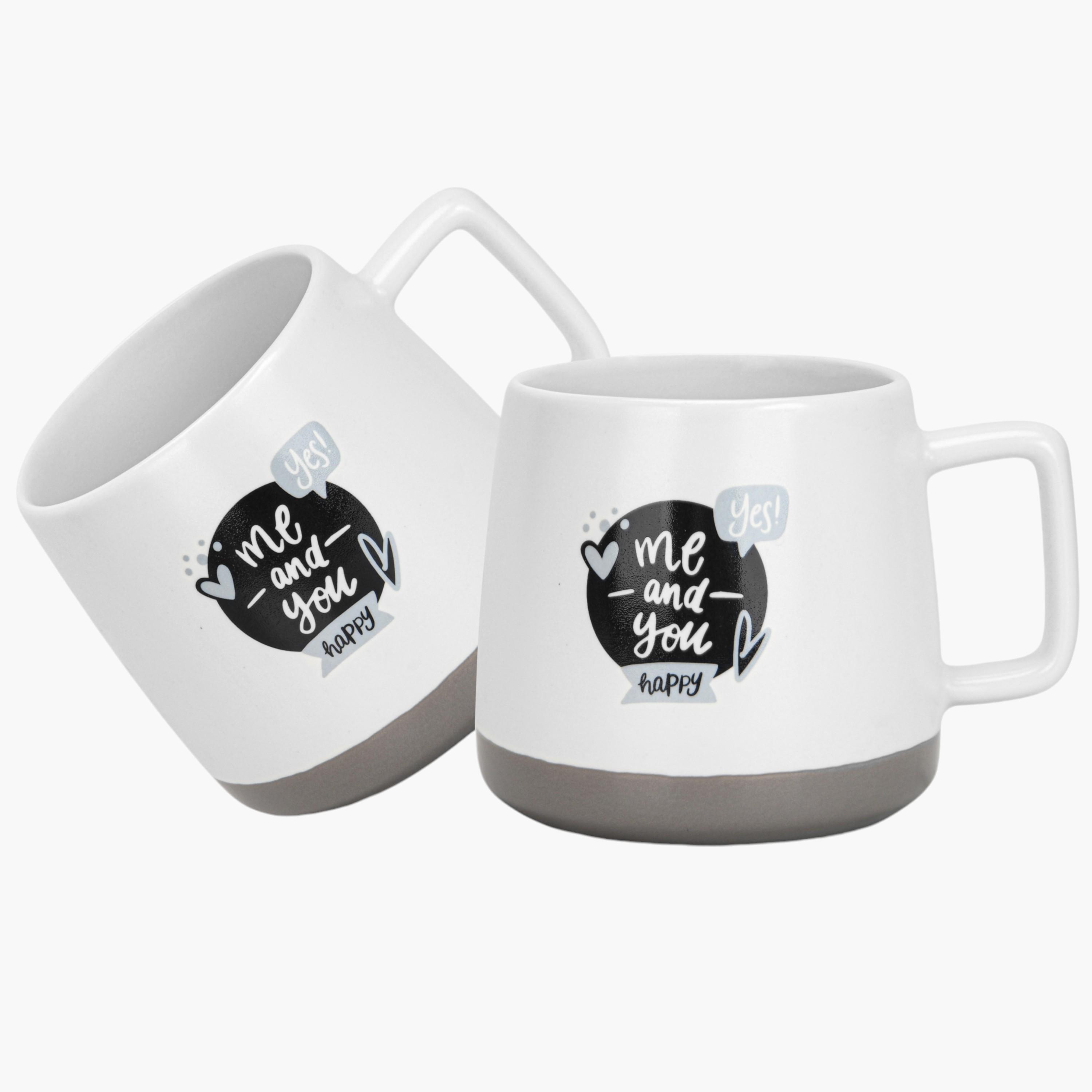 طقم مجات خزف صيني بطبعات تايبوجرافيك قطعتين من فسيمان - 400 مل-household-dining-teaandcoffee-teaandcoffeesets-image-1
