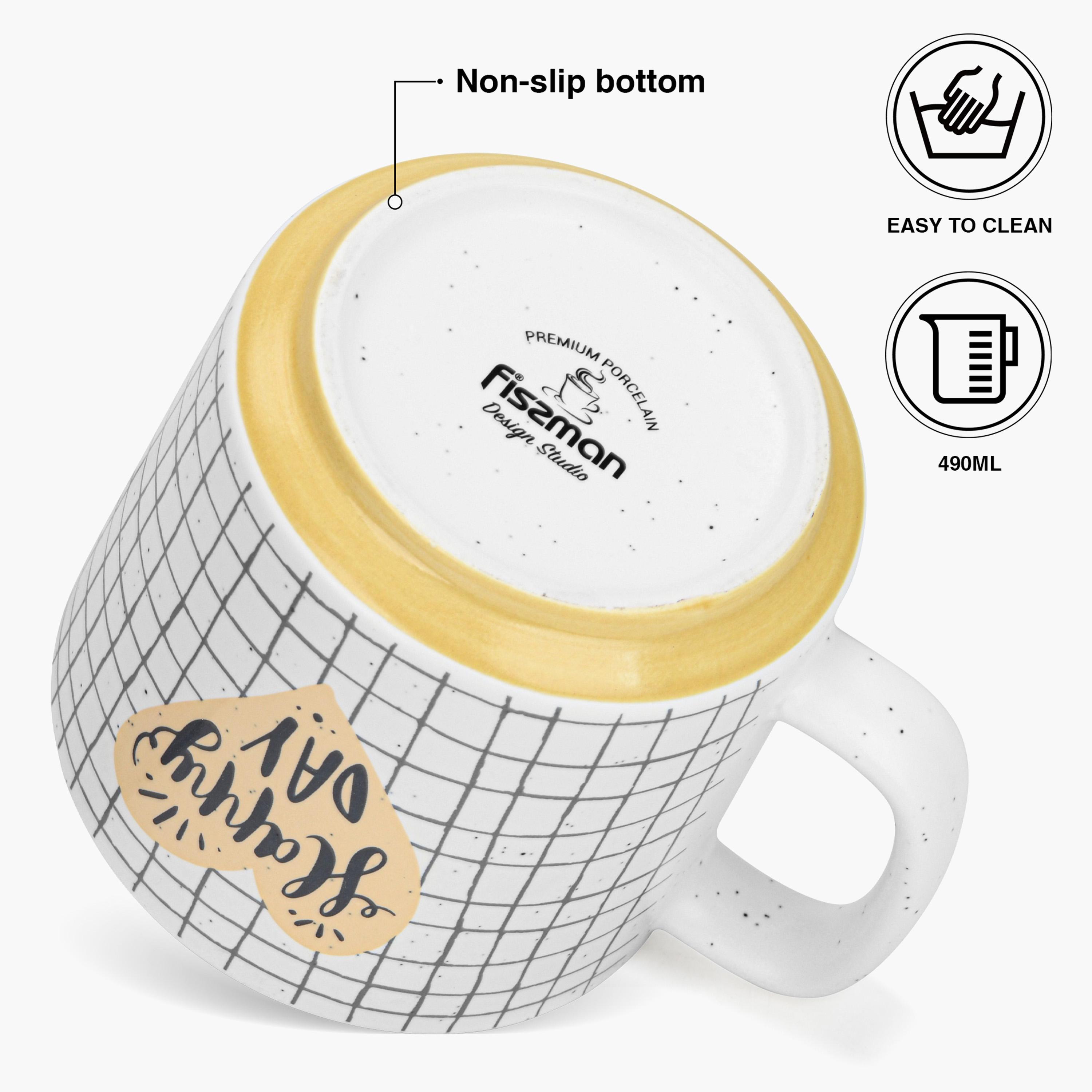 Fissman 2-Piece Printed Mug Set - 490 ml-household-dining-teaandcoffee-teaandcoffeesets-image-2