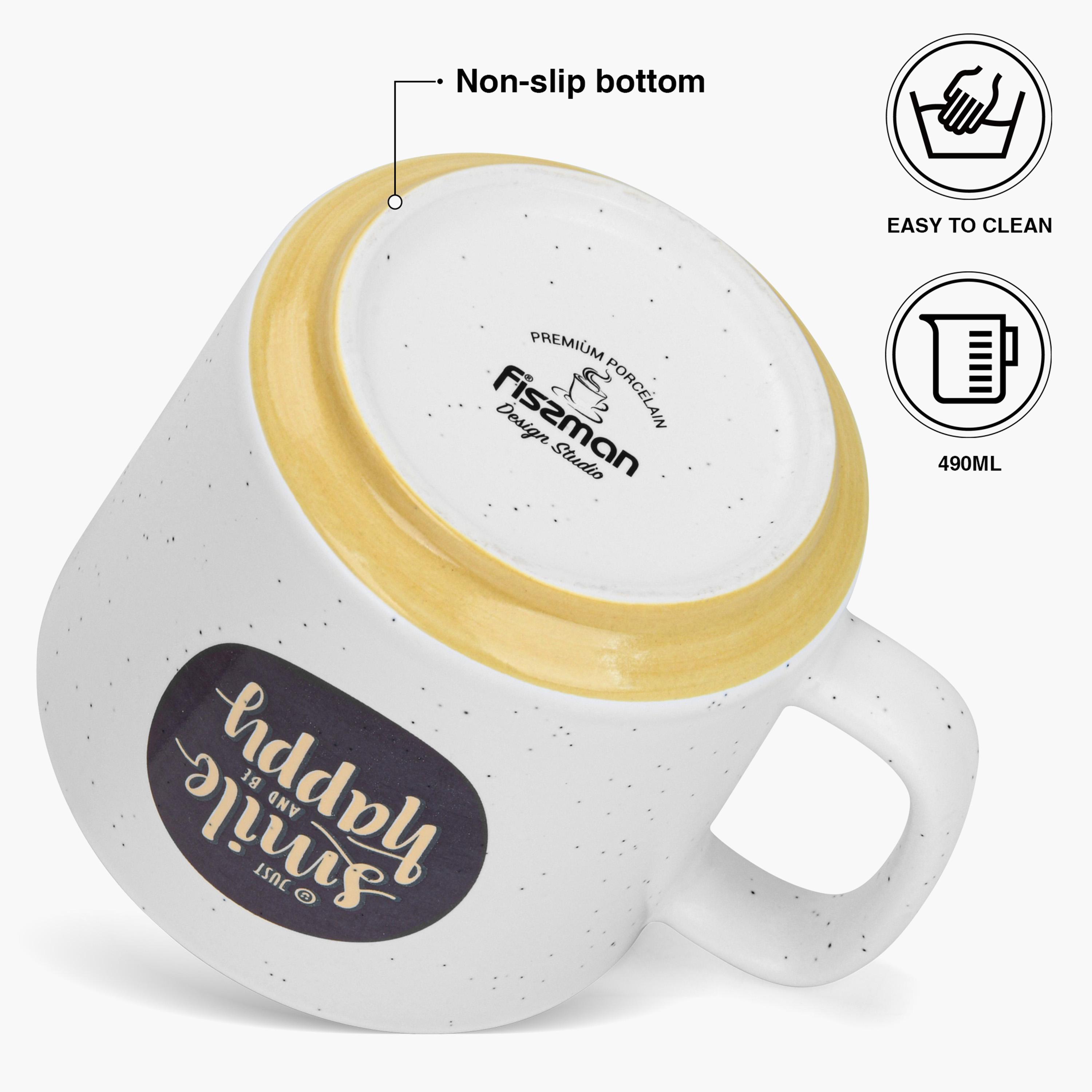 Fissman 2-Piece Slogan Print New Bone China Mug Set - 490 ml-household-dining-teaandcoffee-teaandcoffeesets-image-3