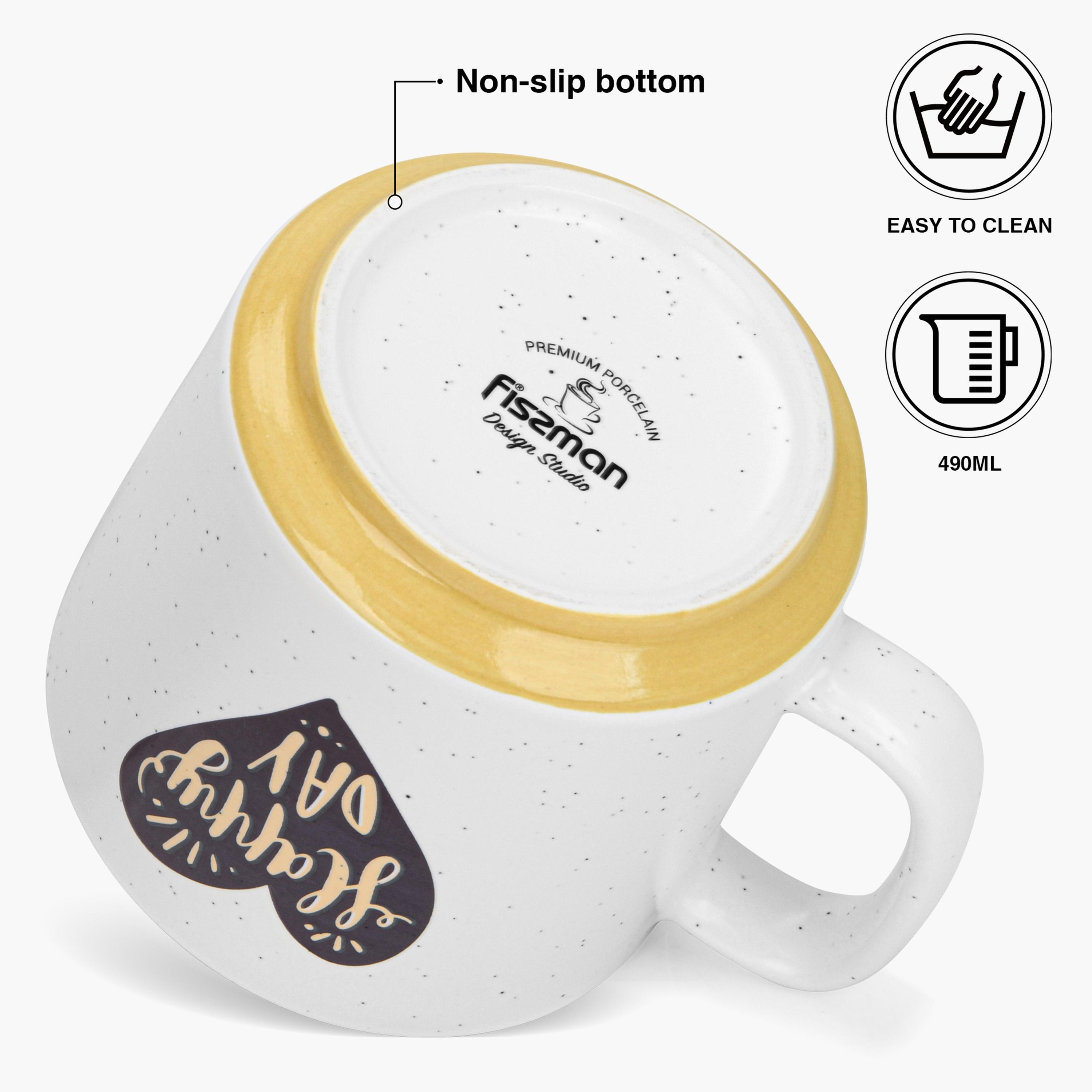 Fissman 2-Piece Printed Porcelain Mug Set - 490 ml-household-dining-teaandcoffee-teaandcoffeesets-image-2