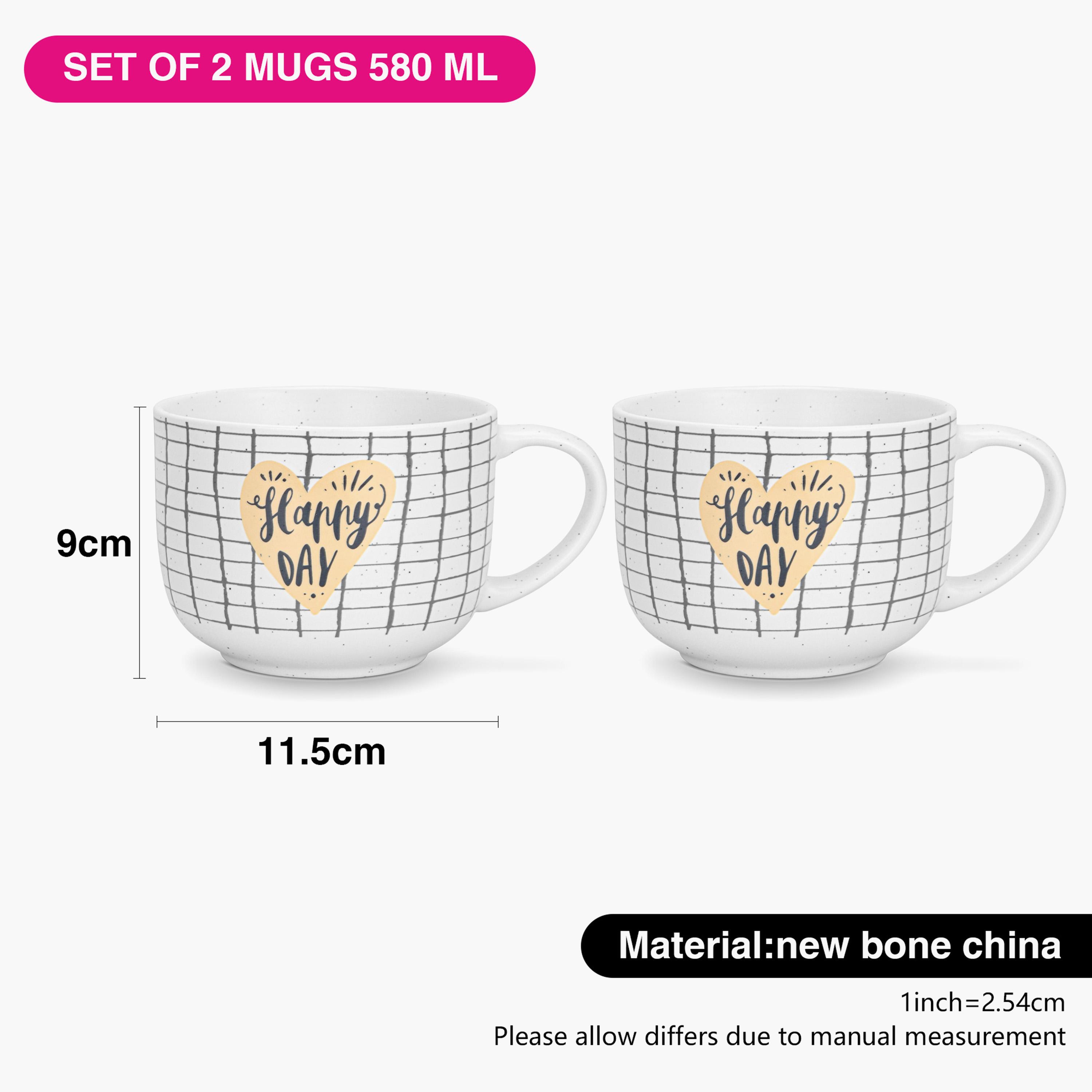 طقم مج بورسلان بطبعات قطعتين من فيسمان - 580 مل-household-dining-teaandcoffee-teaandcoffeesets-image-3