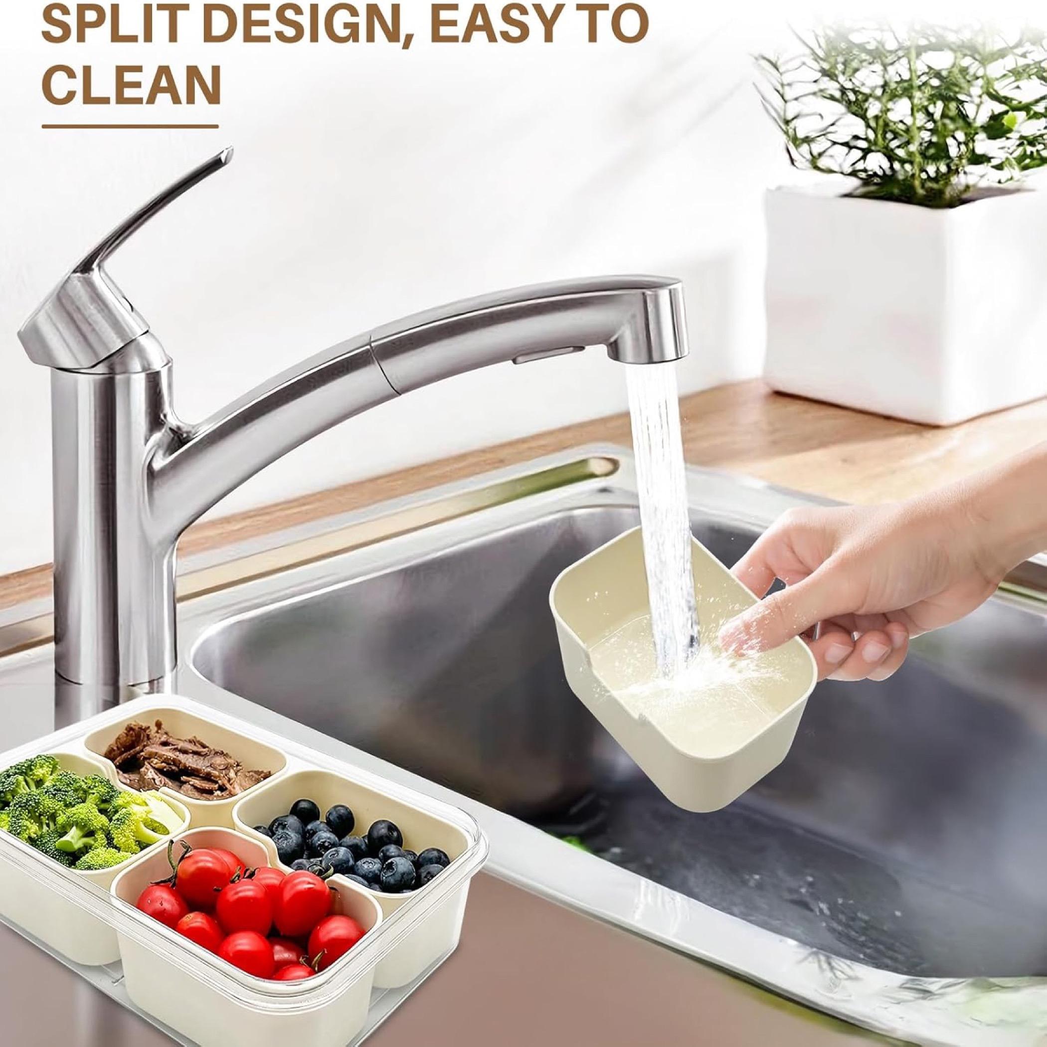 Quesera 4-Compartment Serving Tray - Set of 2