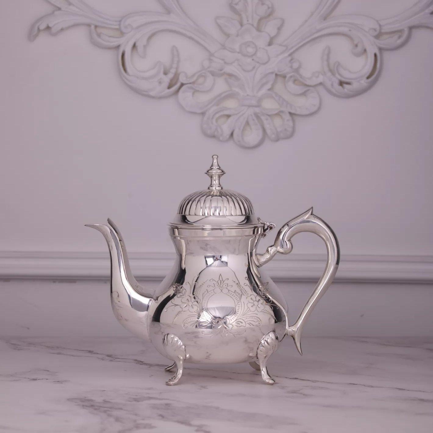 Quesera Elegant Silver Plated Brass Teapot