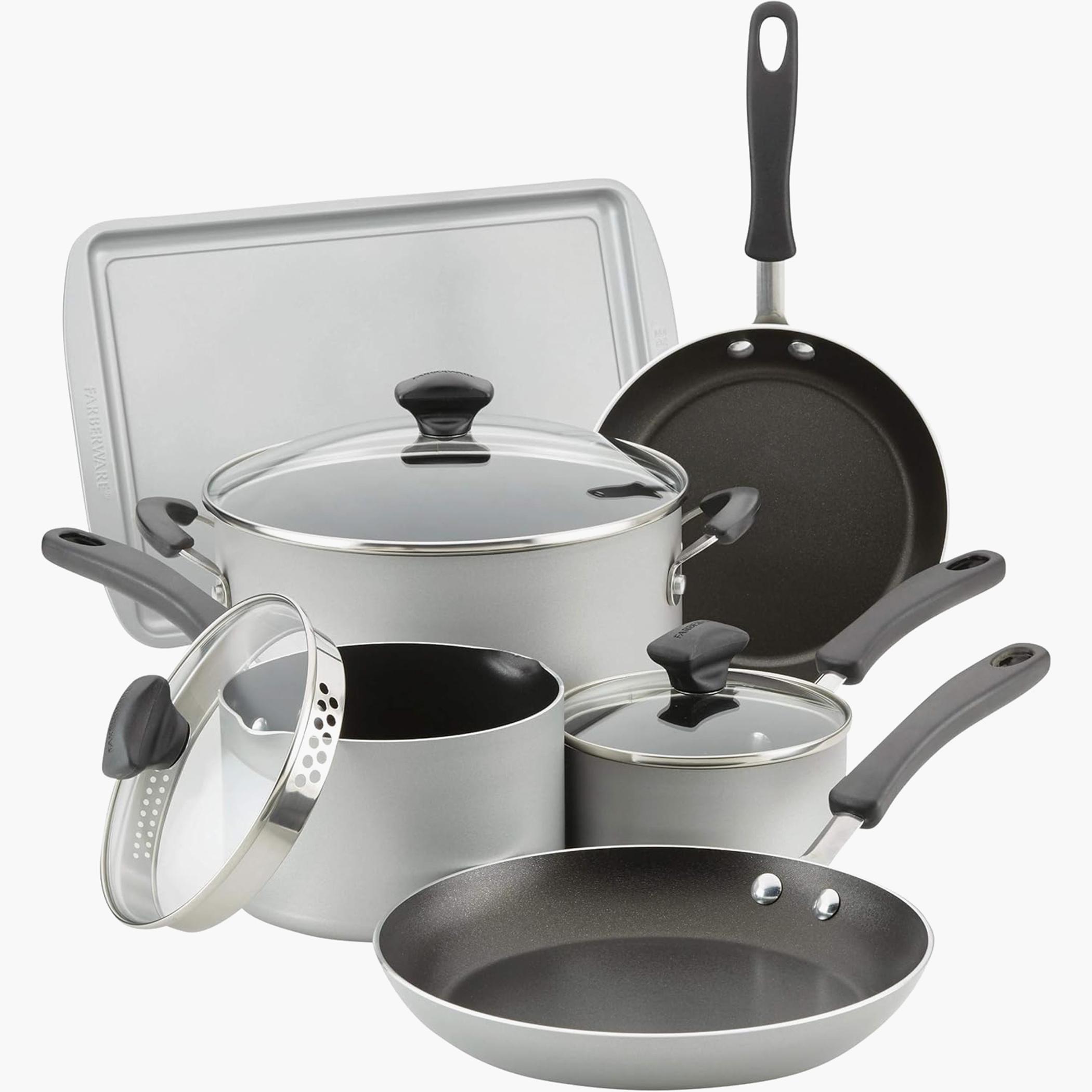 طقم أواني طهي غير لاصق 15 قطعة فاربروير كوكستارت من وينسور-household-kitchen-cookware-cookwareandsets-image-1