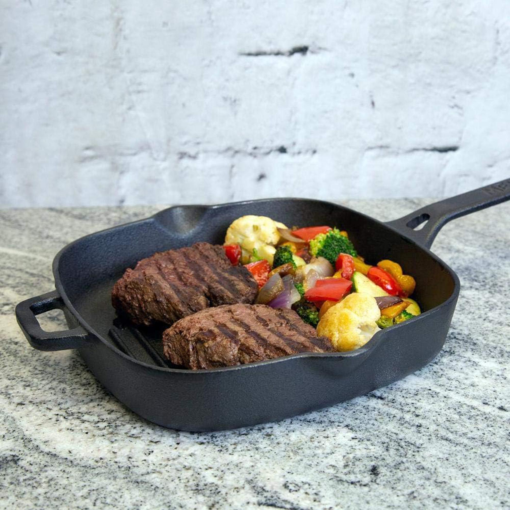 Cast Iron Grill Pan - 25 cms-household-kitchen-cookware-potsandpans-image-3