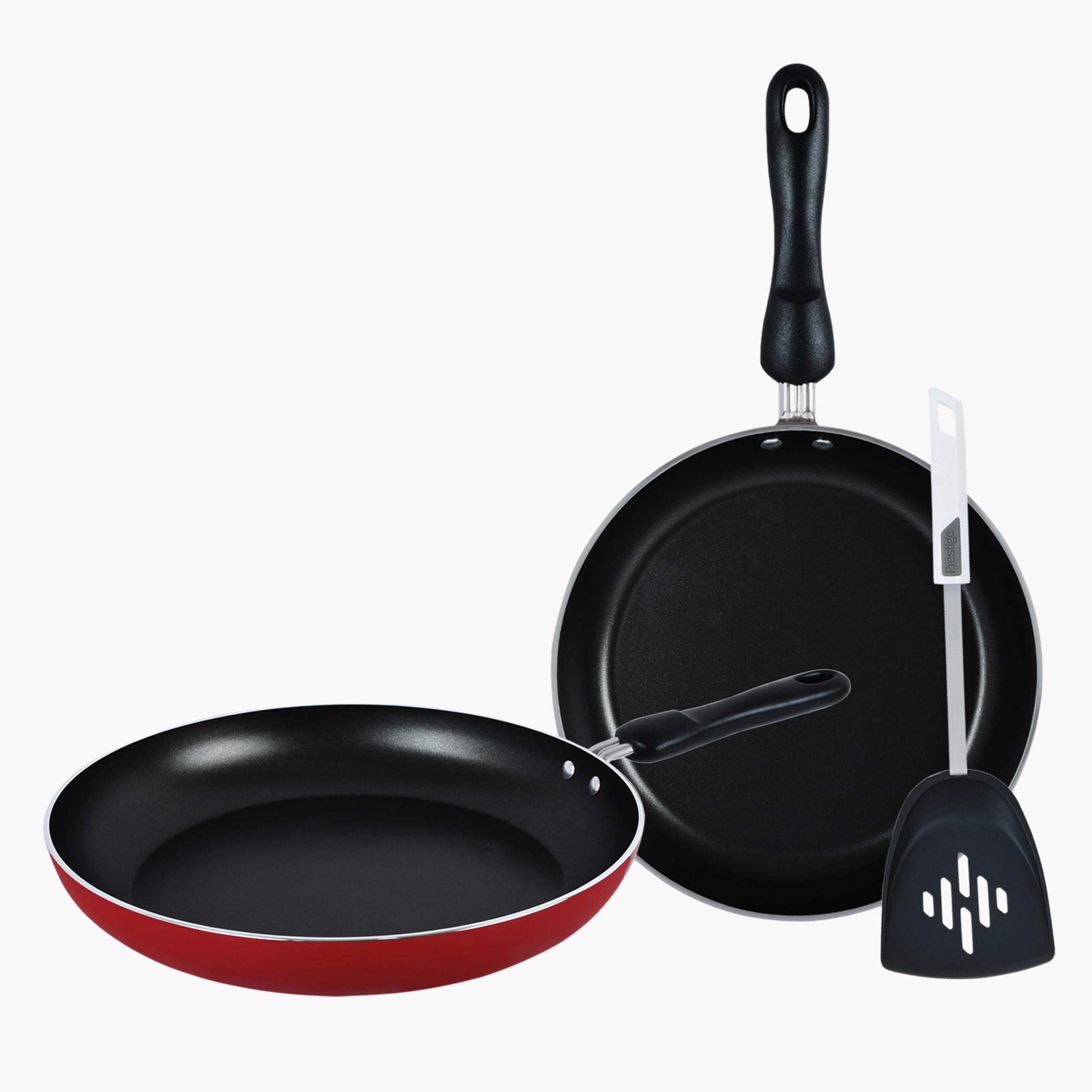 Aluminium 3-Piece Fry Pan Set with Turner-household-kitchen-cookware-cookwareandsets-image-1