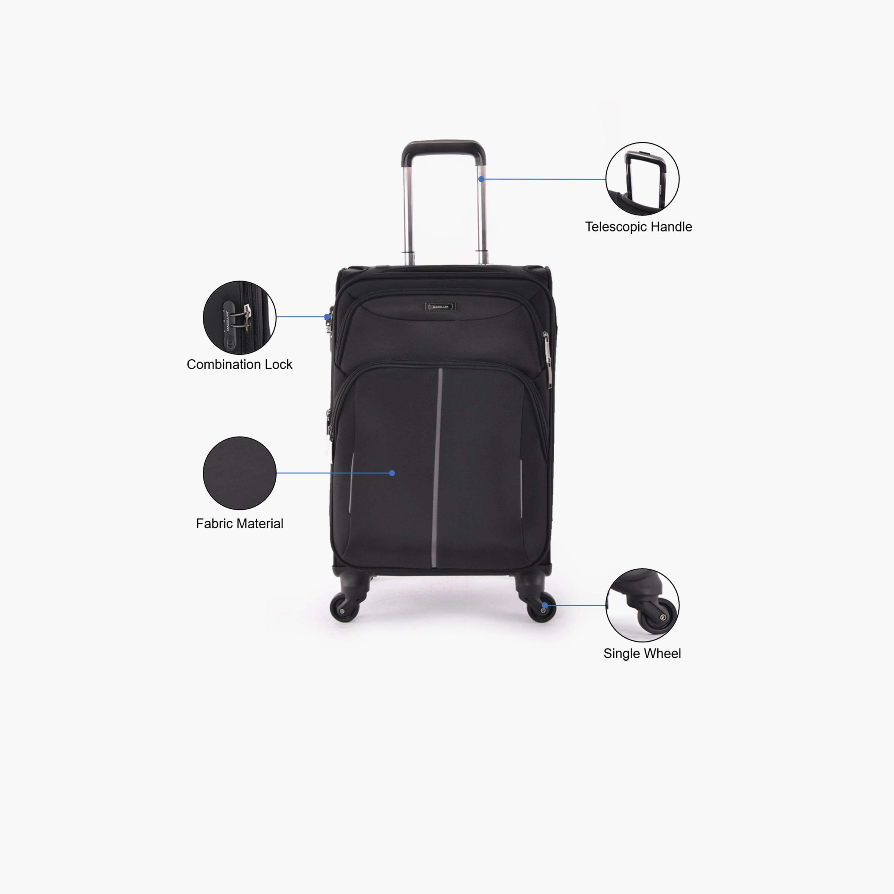 Magellan 59.5 CM Small Cabin Textile Softcase 4-Wheeler Spinner Luggage Bag with Combination Lock | 1337-20-travel-luggagesandbags-luggage-image-3
