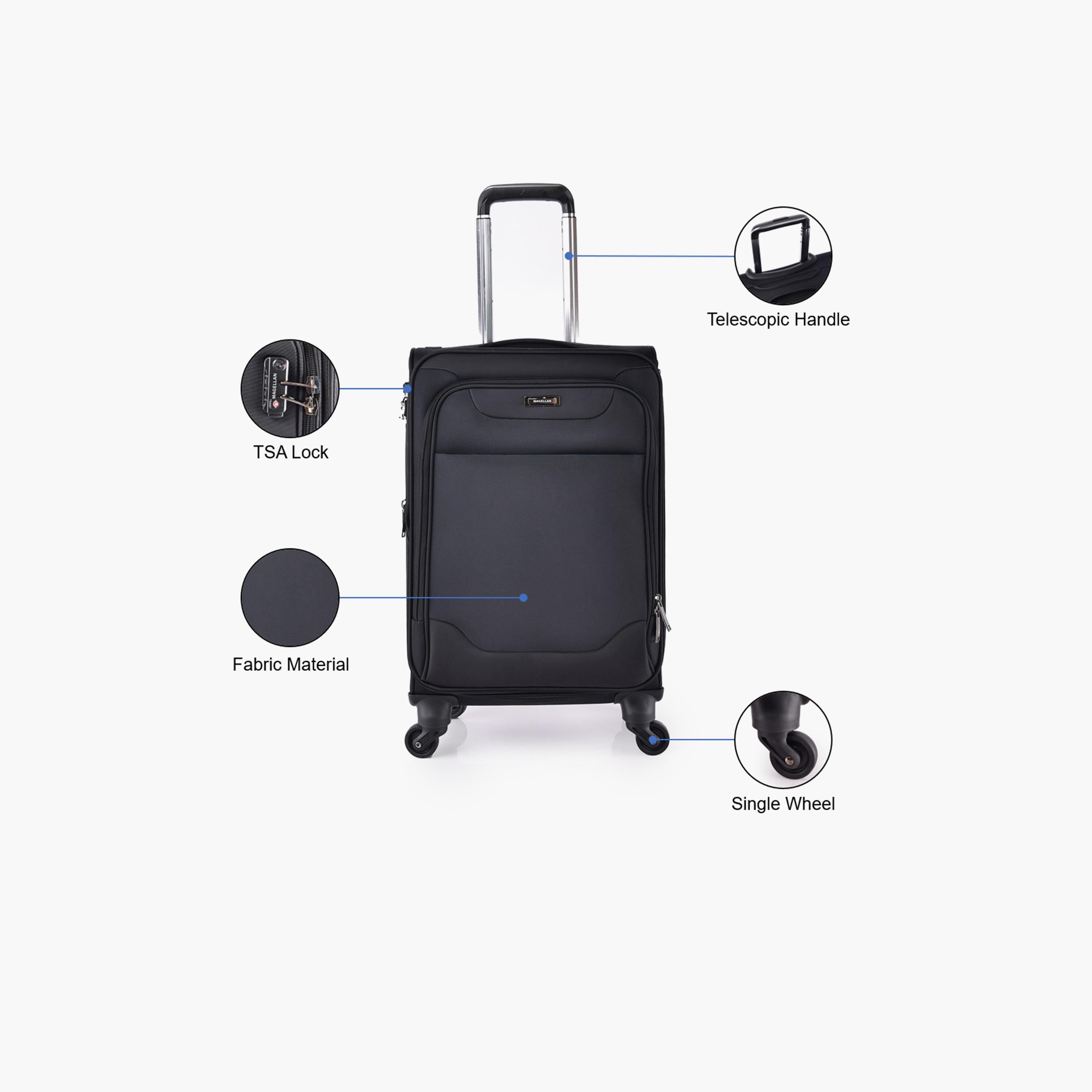 Magellan 58 CM Small Cabin Textile Softcase 4-Wheeler Spinner Luggage Bag with TSA Lock | 1303-20-travel-luggagesandbags-luggage-image-3