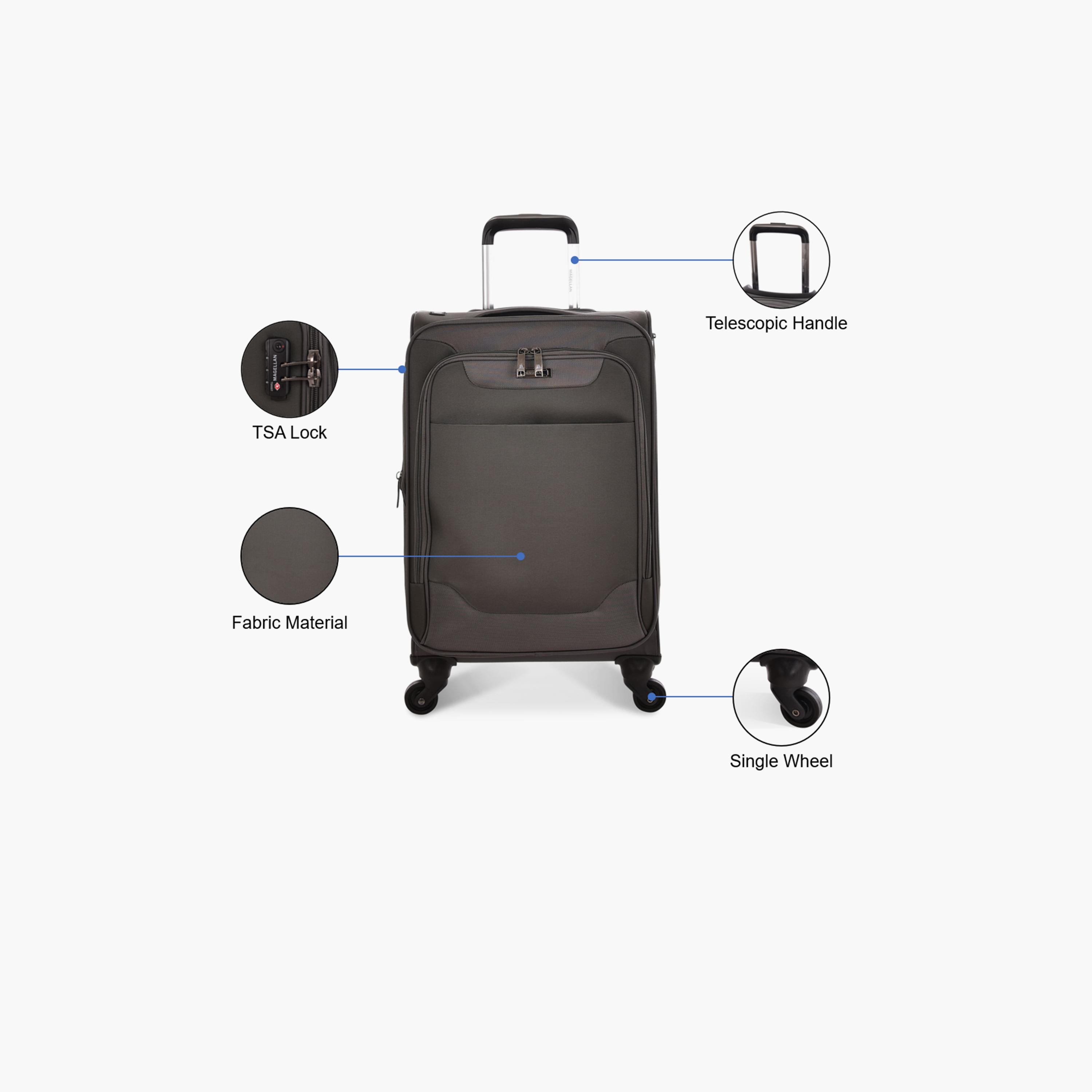 Magellan 58 CM Small Cabin Textile Softcase 4-Wheeler Spinner Luggage Bag with TSA Lock | 1303-20-travel-luggagesandbags-luggage-image-3