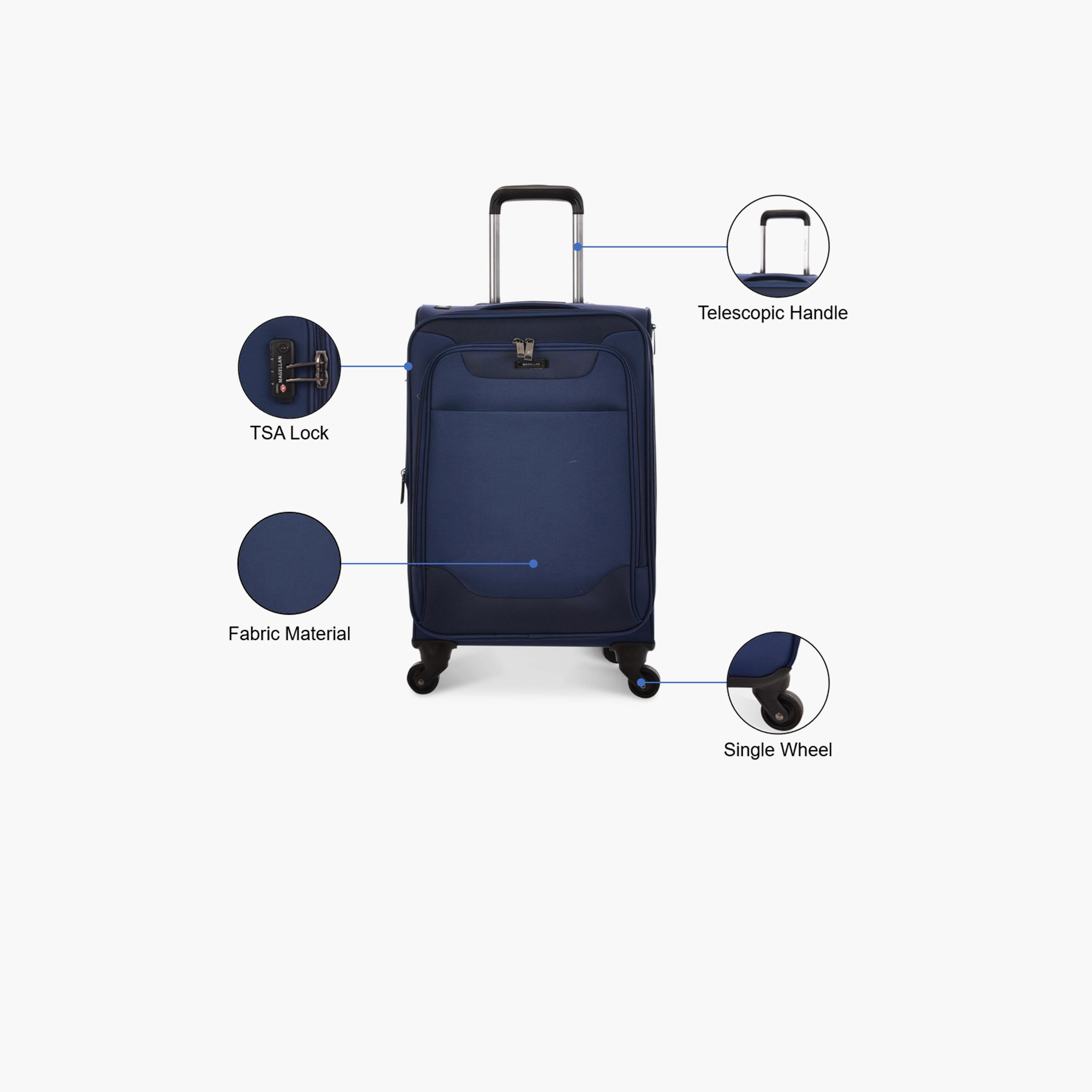 Magellan 58 CM Small Cabin Textile Softcase 4-Wheeler Spinner Luggage Bag with TSA Lock | 1303-20-travel-luggagesandbags-luggage-image-3