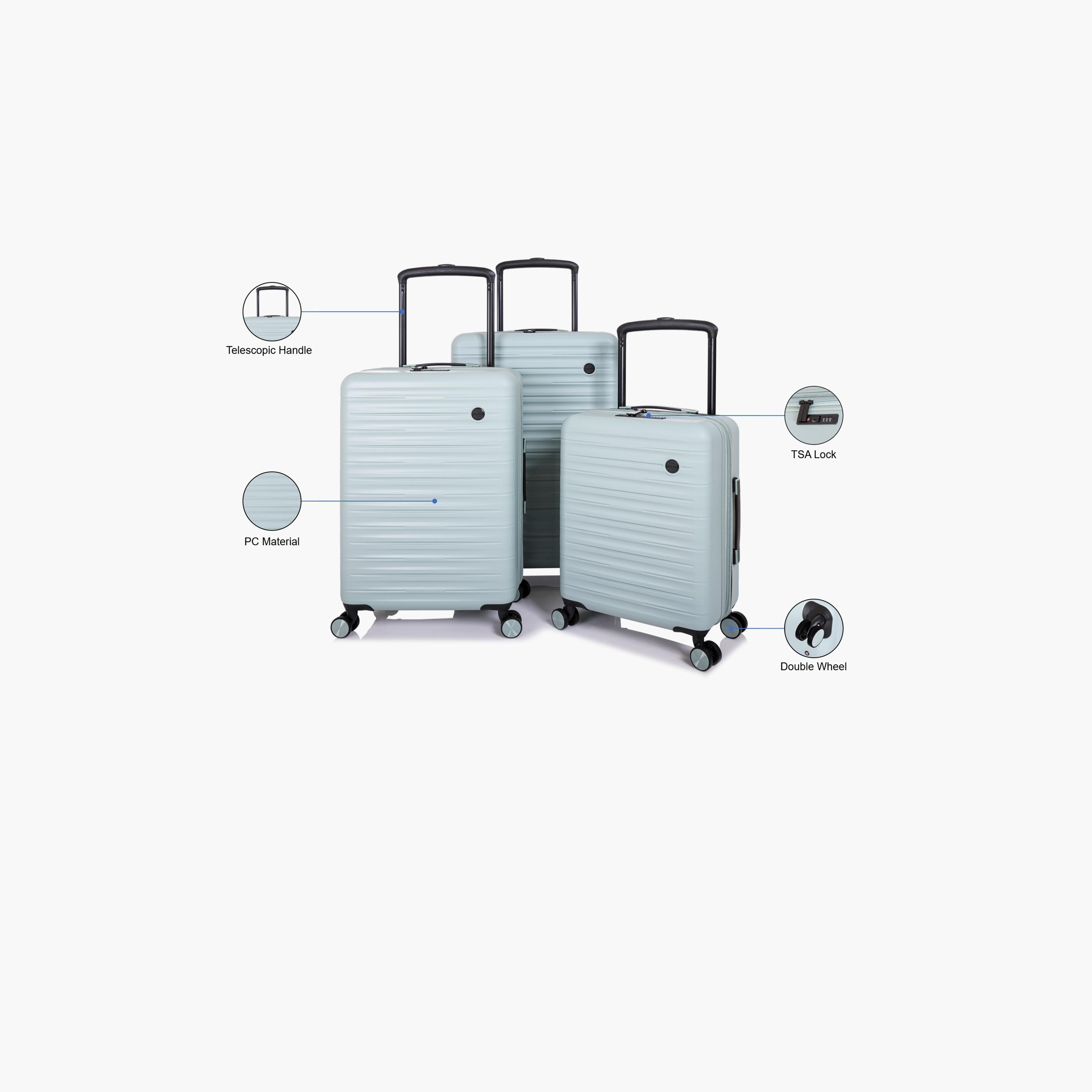 ماجلان-  طقم شنط سفر 3 قطع دوارة بأربع عجلات من البولي كربونات وABS صلبة بقفل TSA  | CS246/3P-travel-luggagesandbags-luggage-image-2